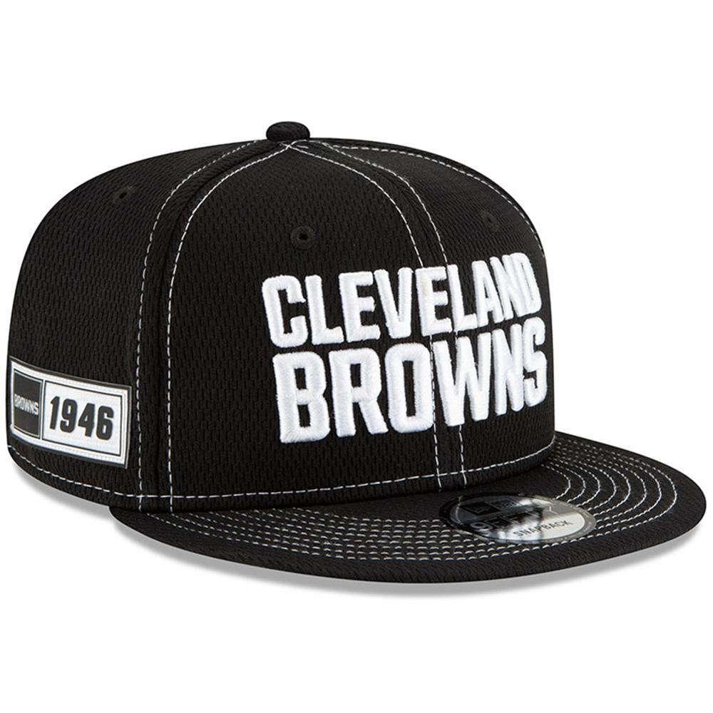 Cleveland Browns New Era NFL 2019 Sideline Road Black & White 9FIFTY Snapback Hat