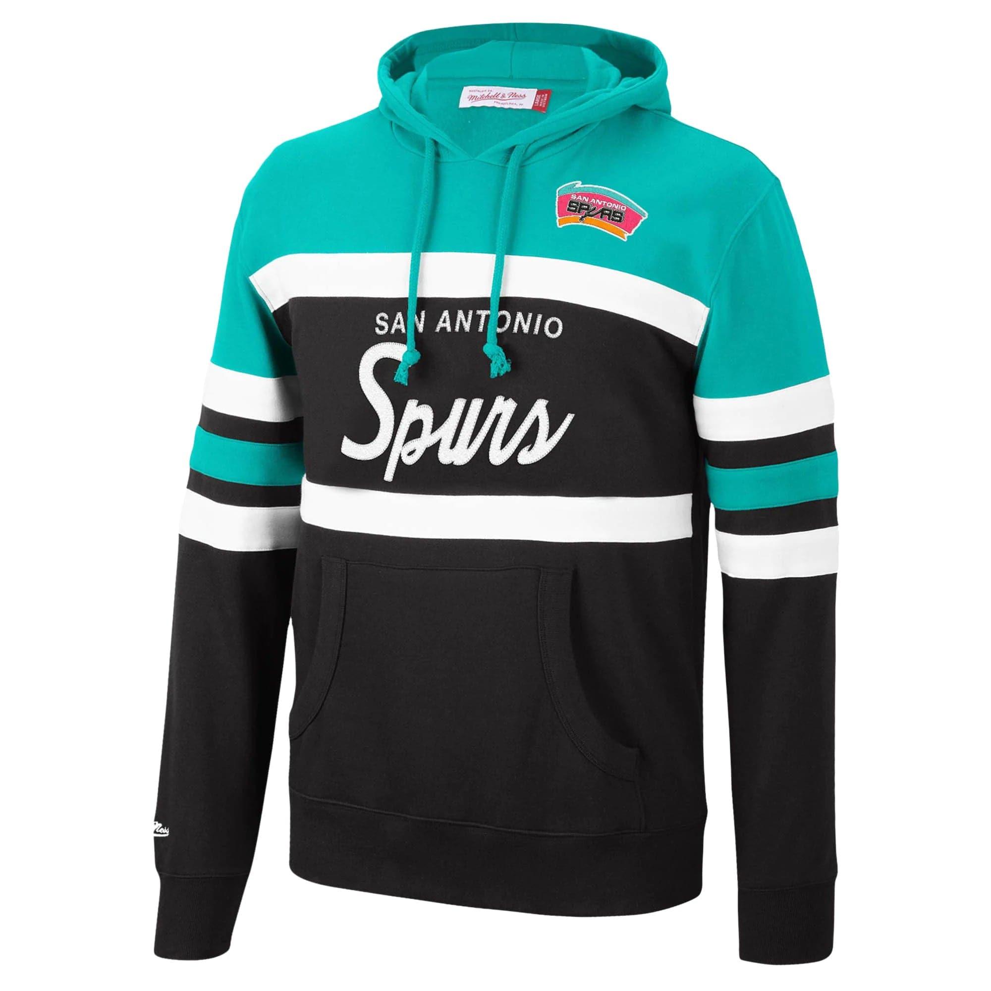 San Antonio Spurs Mitchell & Ness NBA Head Coach Hoodie Jumper - Teal