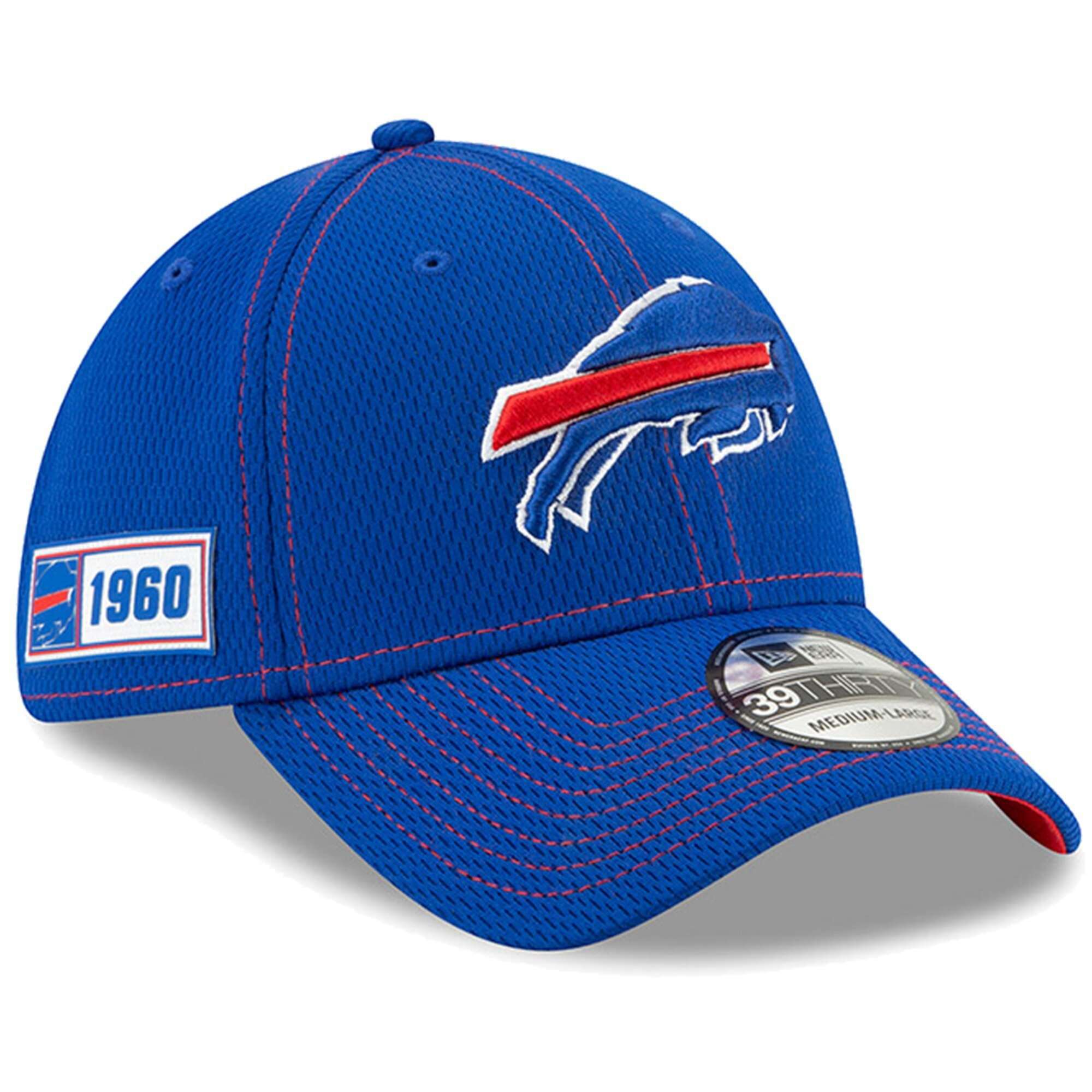 Buffalo Bills New Era NFL 2019 Sideline Road 39THIRTY Stretch-Fit Curve Hat - Blue