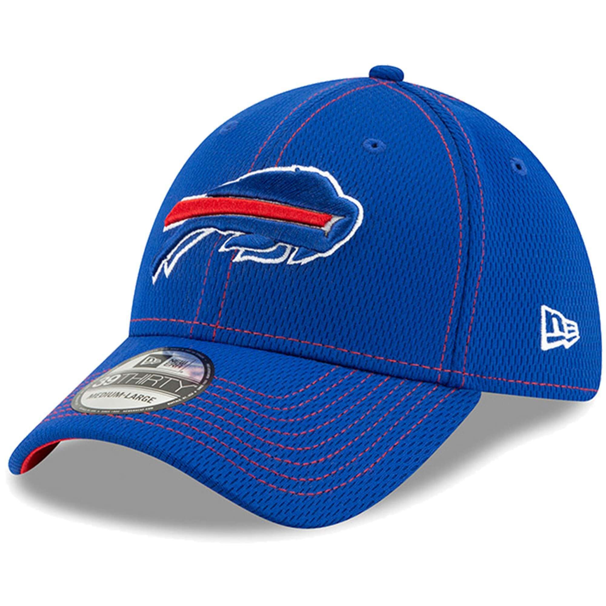 Buffalo Bills New Era NFL 2019 Sideline Road 39THIRTY Stretch-Fit Curve Hat - Blue