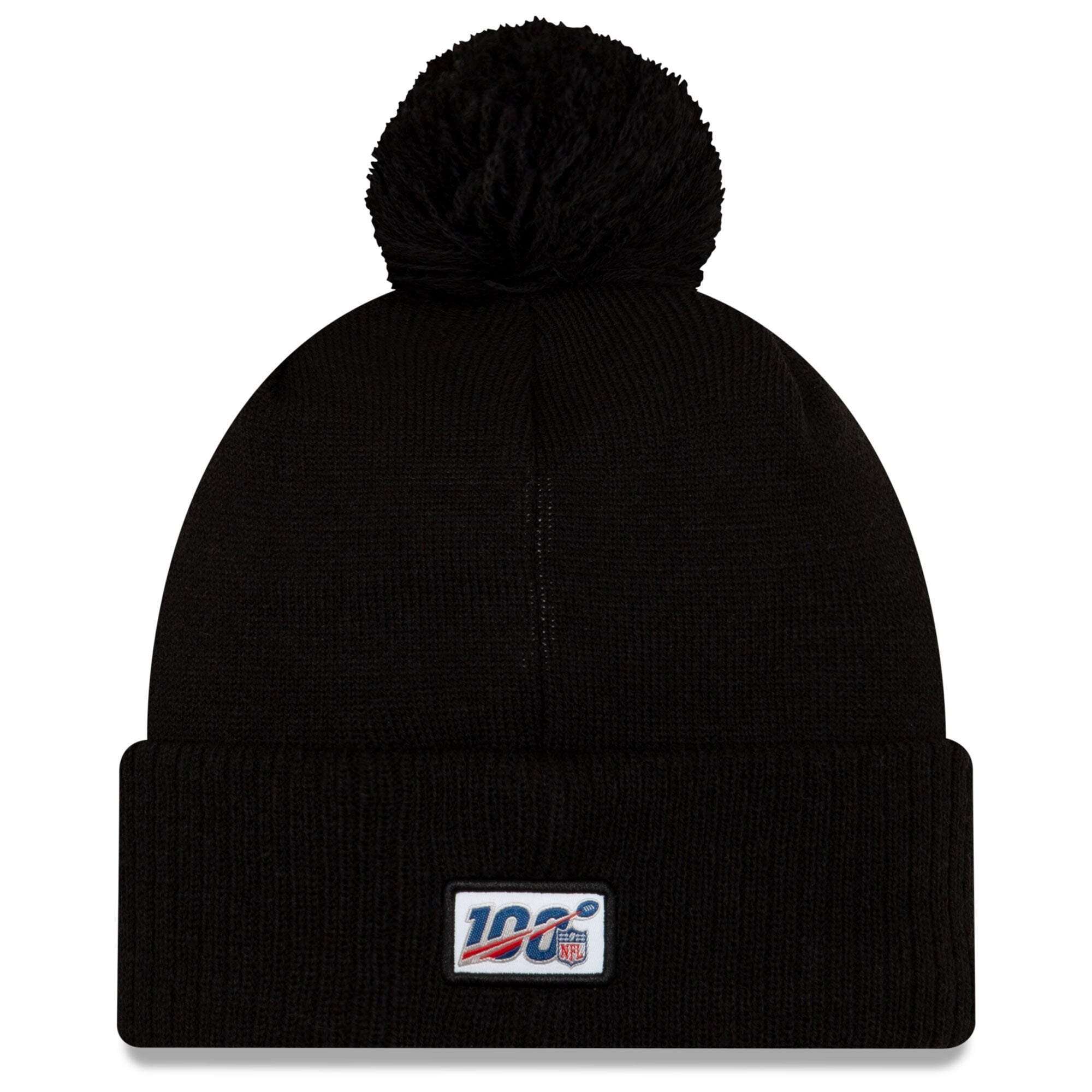 Oakland Raiders New Era NFL 2019 Sideline Road Knit Beanie - Black