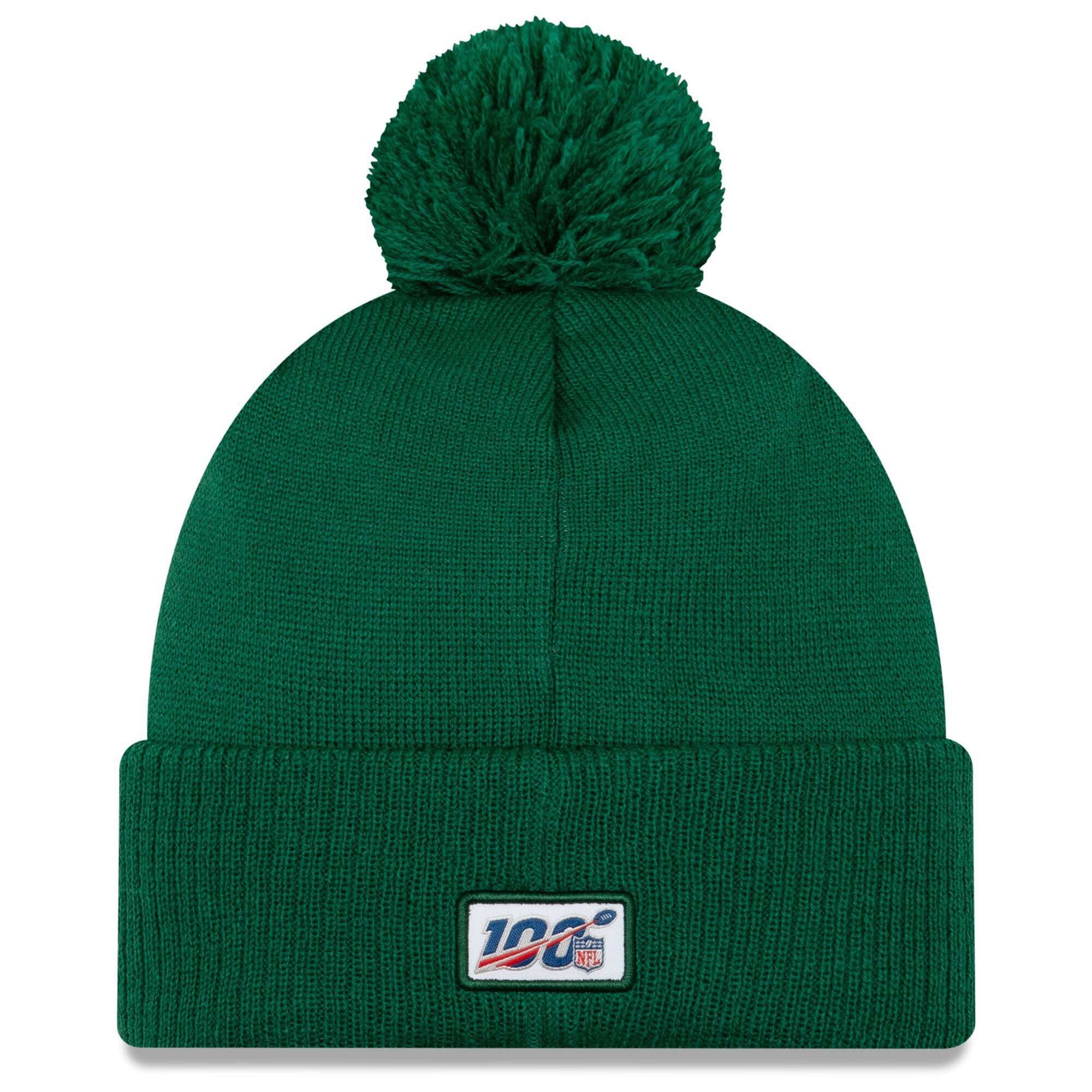 New York Jets New Era NFL 2019 Sideline Road Knit Beanie - Green