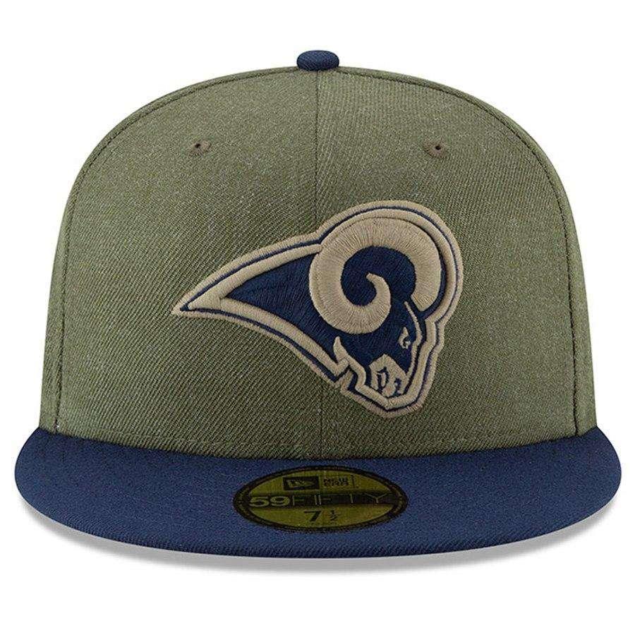 Los Angeles Rams New Era NFL 2018 Salute To Service 59FIFTY Fitted Hat - Olive