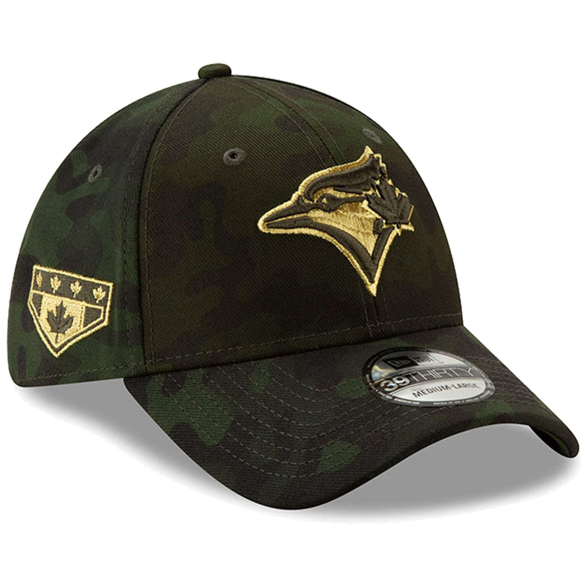 Toronto Blue Jays New Era MLB 2019 Armed Forces 39THIRTY Stretch Fit Curved Hat - Camo