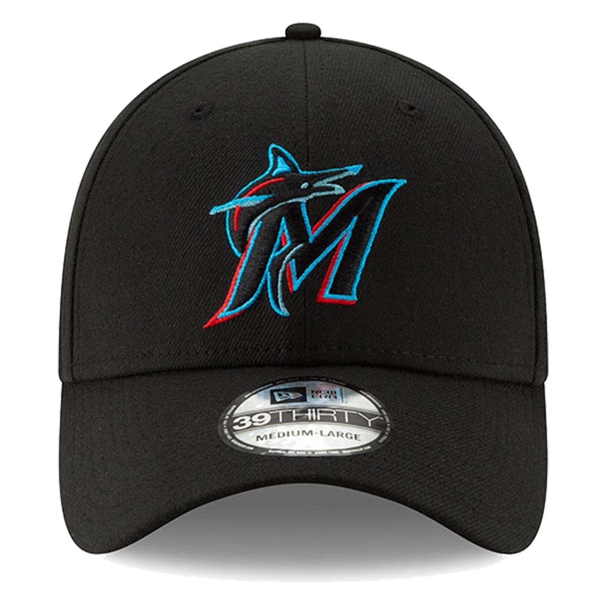 Miami Marlins New Era MLB Team Classic 39THIRTY Curve Hat - Black