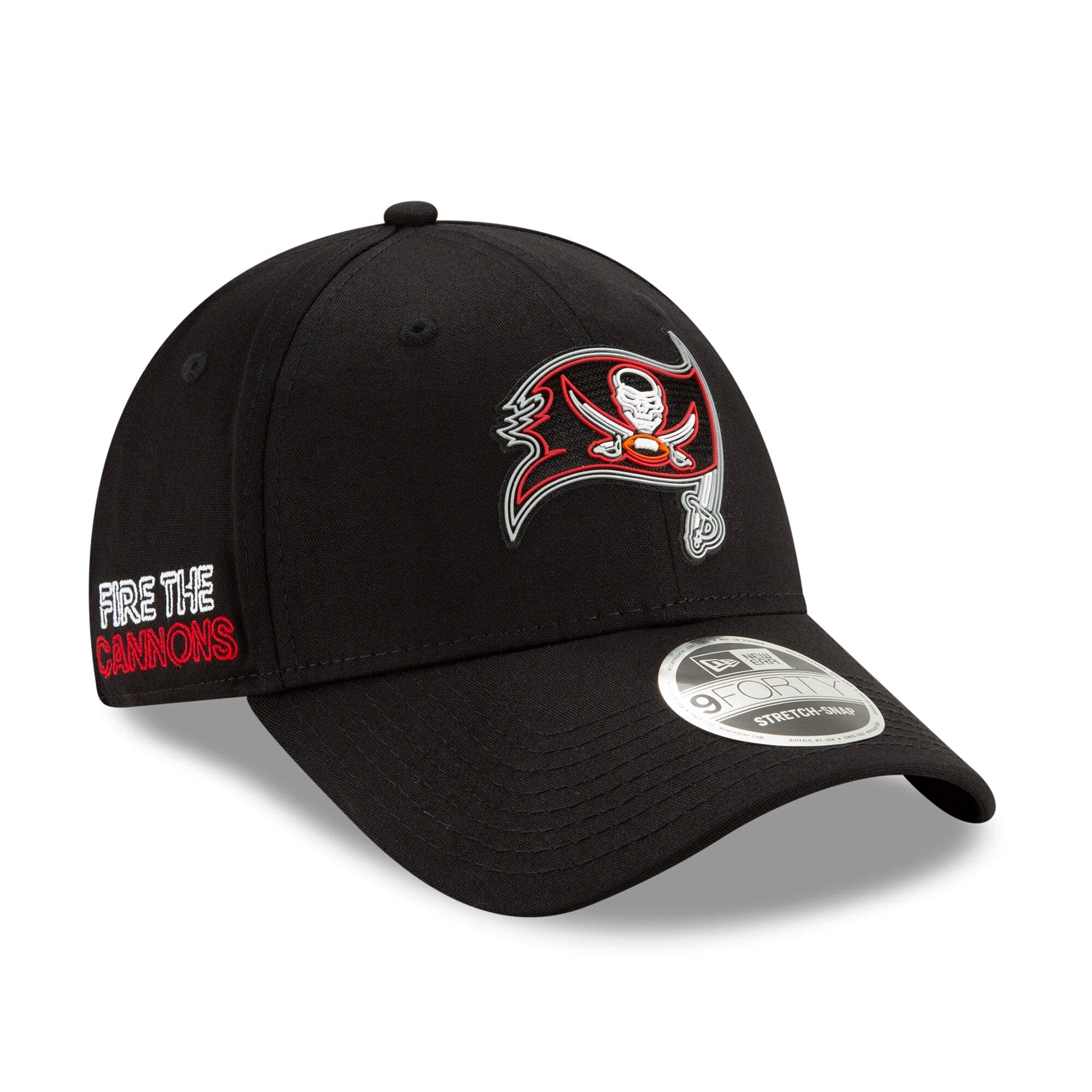 Tampa Bay Buccaneers New Era NFL 2020 Draft 9FORTY Stretch Snapback Curve Hat - Black