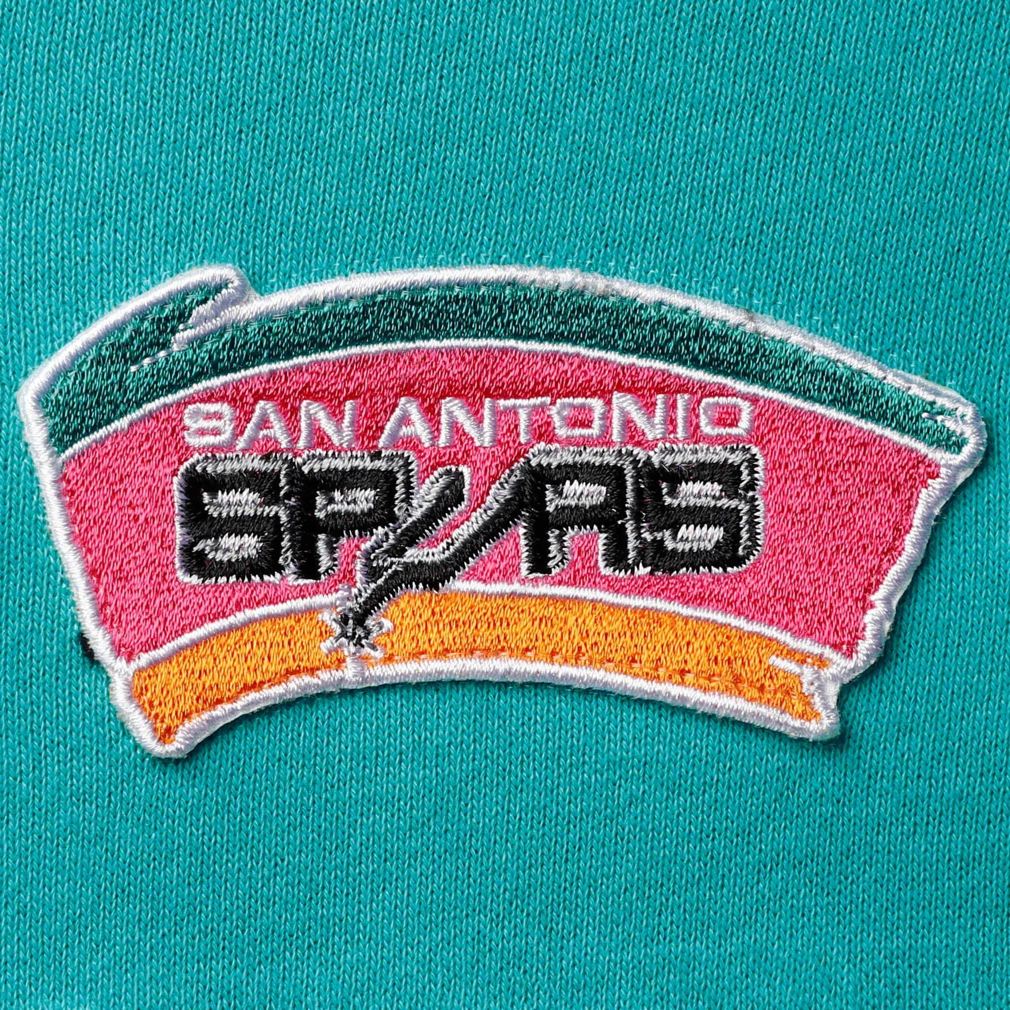 San Antonio Spurs Mitchell & Ness NBA Head Coach Hoodie Jumper - Teal