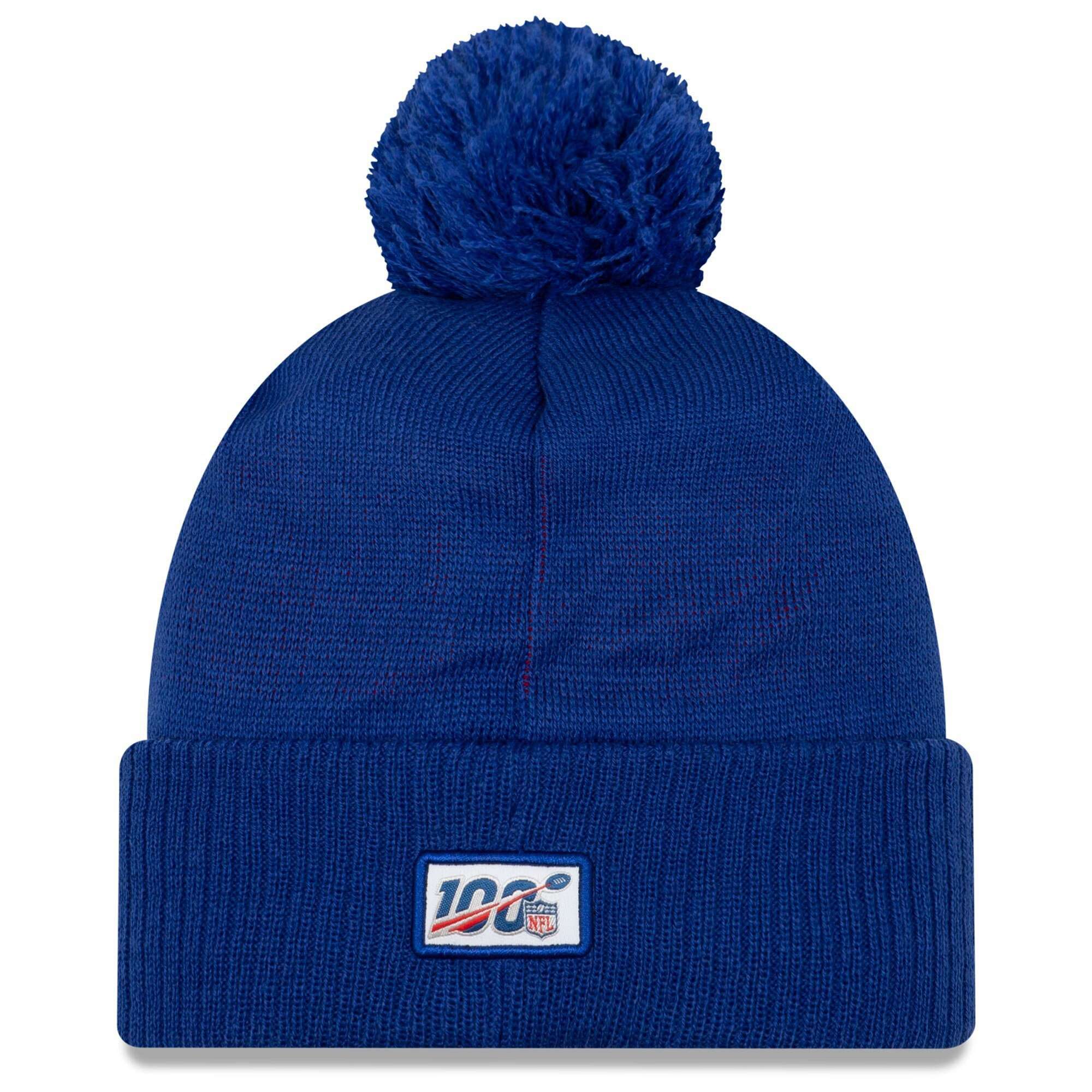 New York Giants New Era NFL 2019 Sideline Road Knit Beanie - Blue