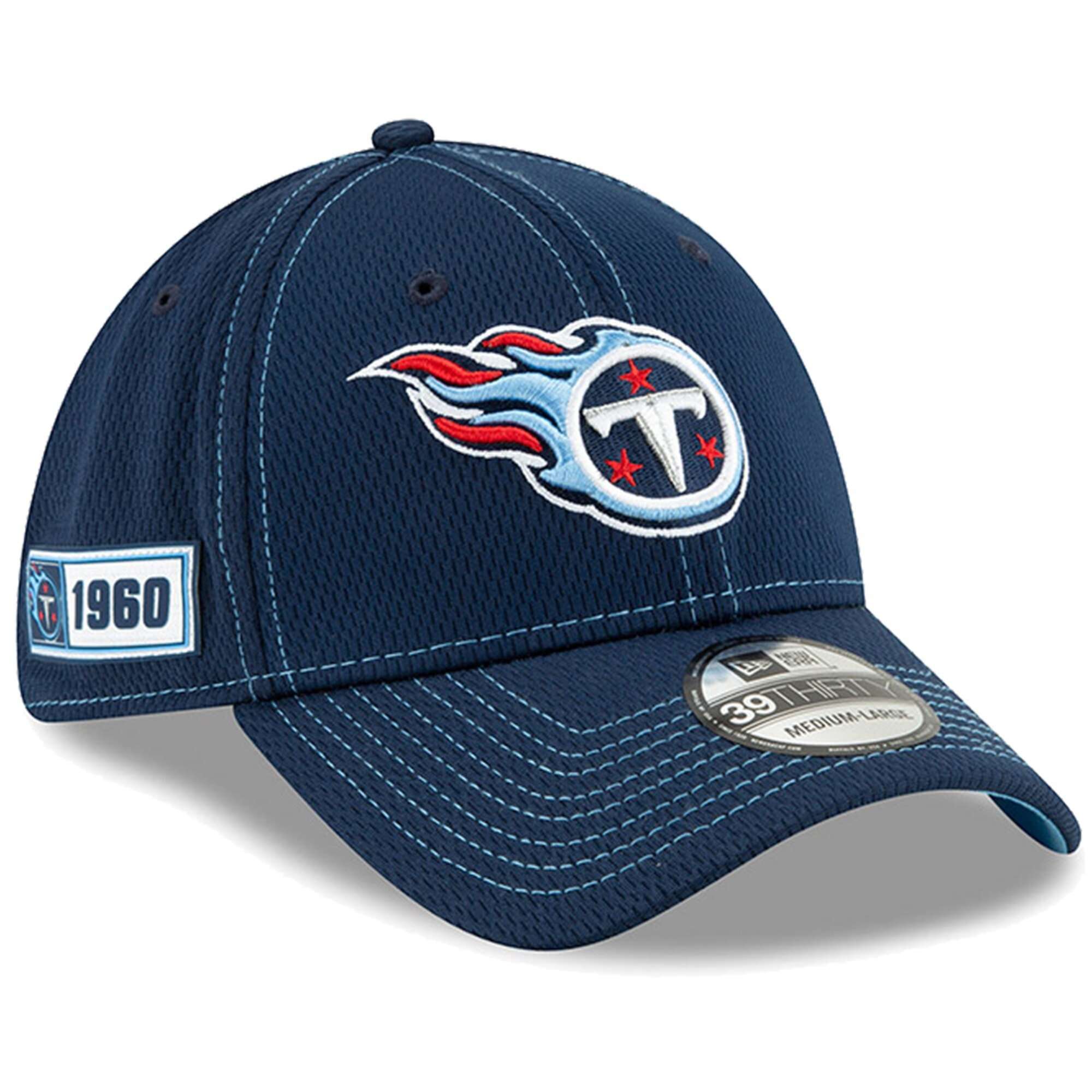 Tennessee Titans New Era NFL 2019 Sideline Road 39THIRTY Stretch-Fit Curve Hat - Navy