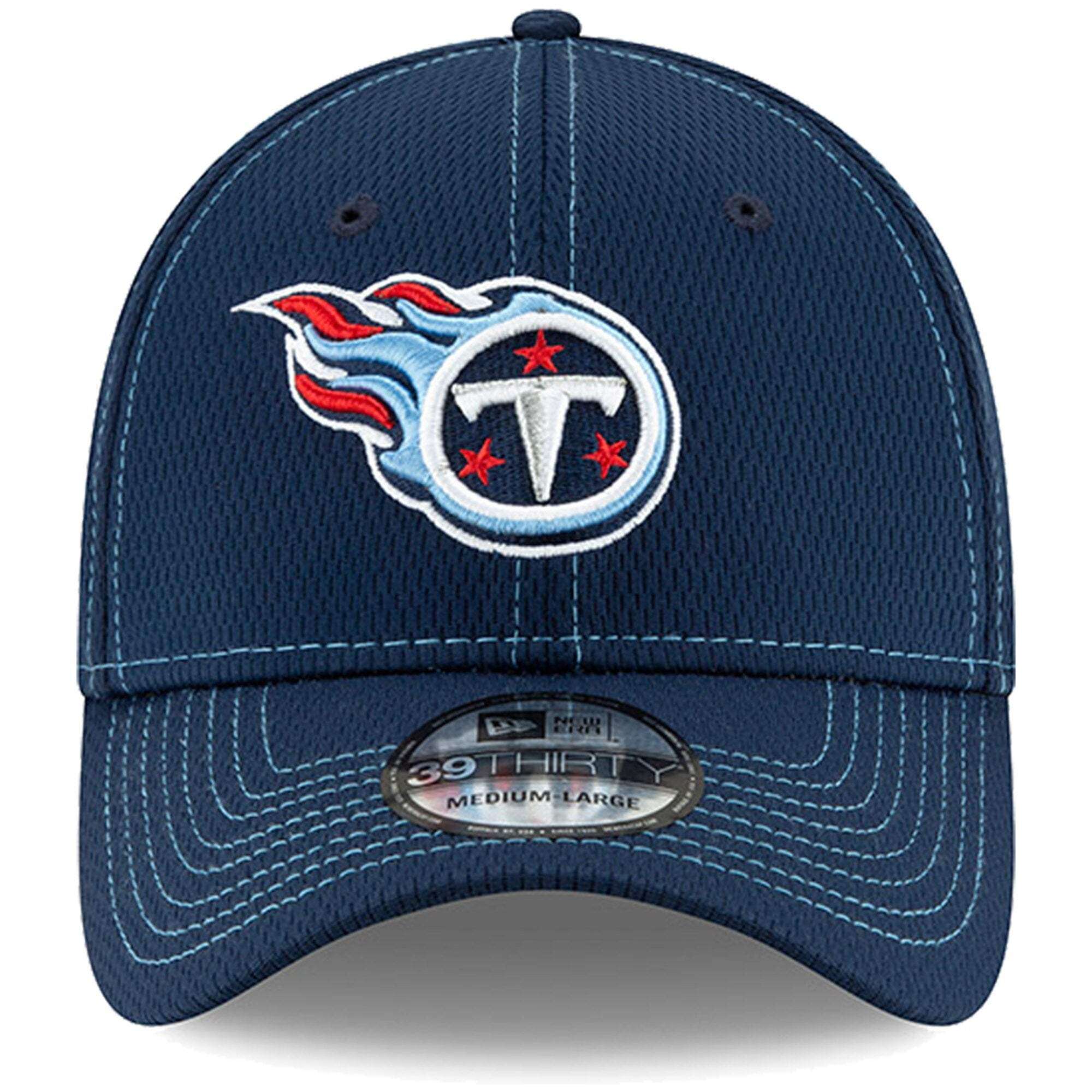 Tennessee Titans New Era NFL 2019 Sideline Road 39THIRTY Stretch-Fit Curve Hat - Navy