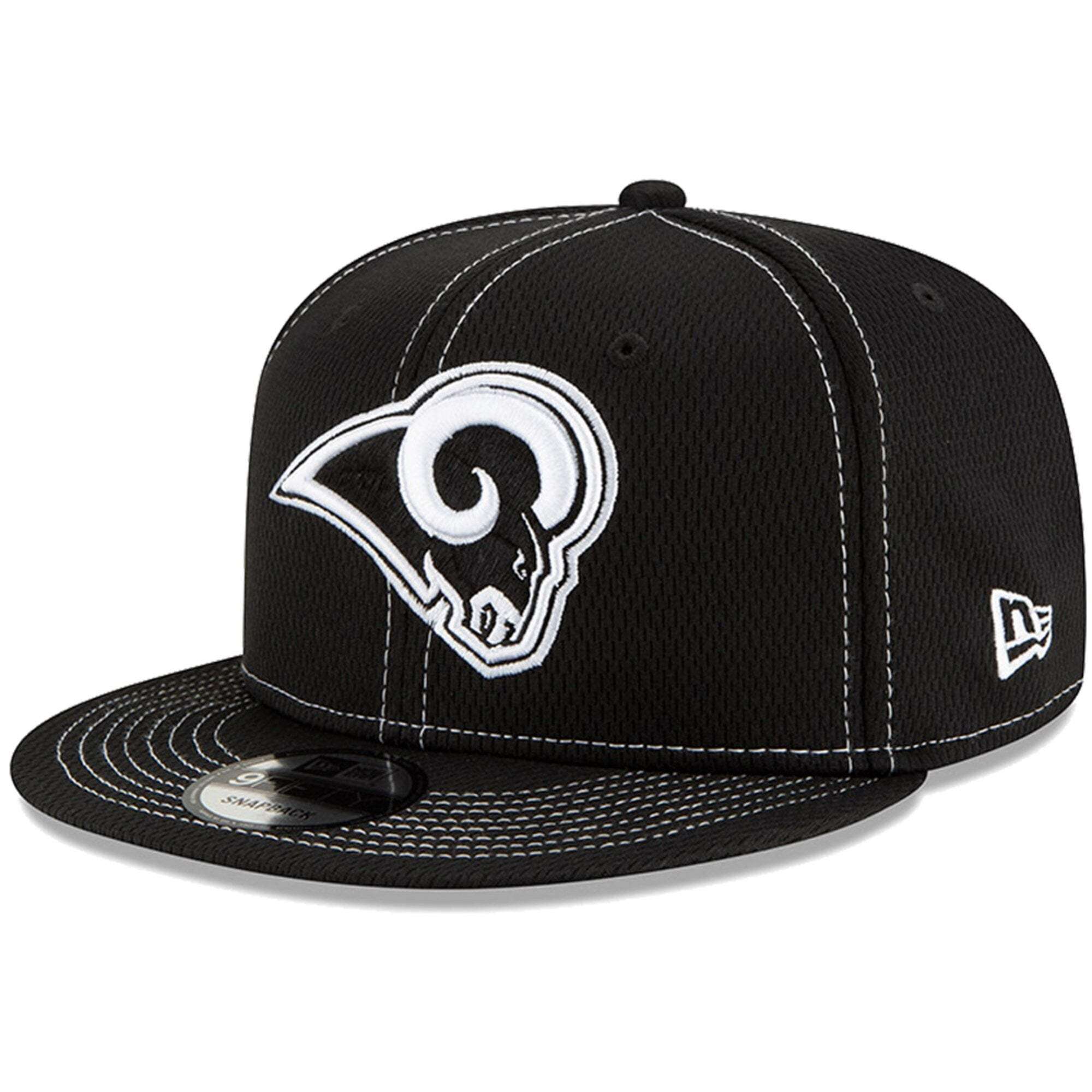 Los Angeles Rams New Era NFL 2019 Sideline Road Black & White 9FIFTY Snapback Hat