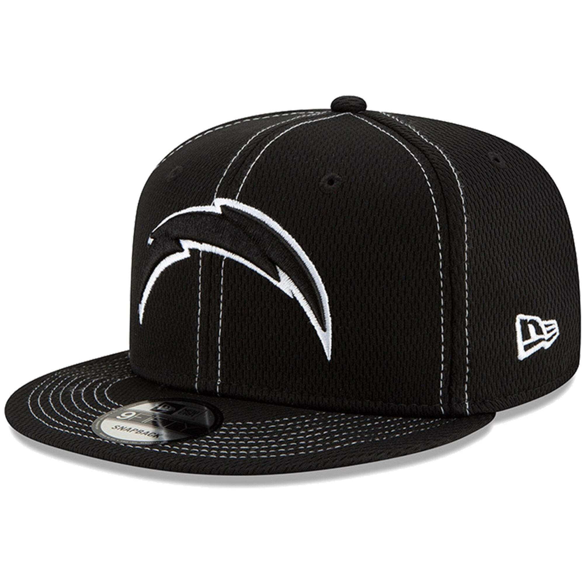 Los Angeles Chargers New Era NFL 2019 Sideline Road Black & White 9FIFTY Snapback Hat