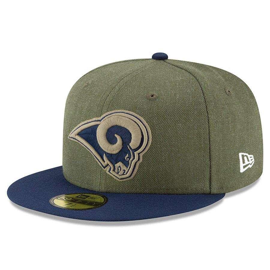 Los Angeles Rams New Era NFL 2018 Salute To Service 59FIFTY Fitted Hat - Olive