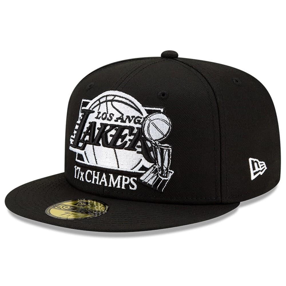 Los Angeles Lakers New Era NBA 17 x Champs 59FIFTY Fitted Hat - Black
