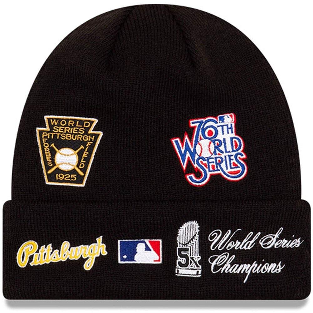 Pittsburgh Pirates New Era MLB All Over Champions Cuffed Knit Beanie - Black