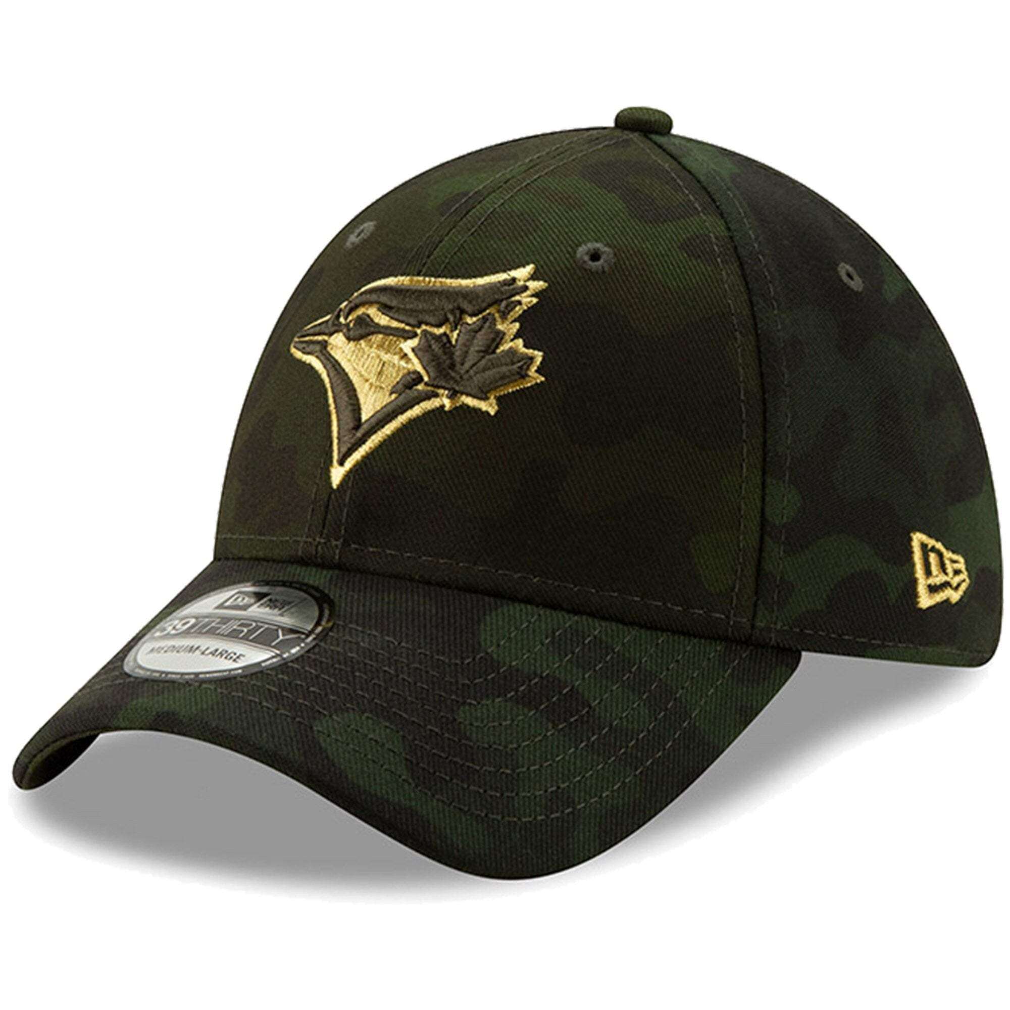Toronto Blue Jays New Era MLB 2019 Armed Forces 39THIRTY Stretch Fit Curved Hat - Camo