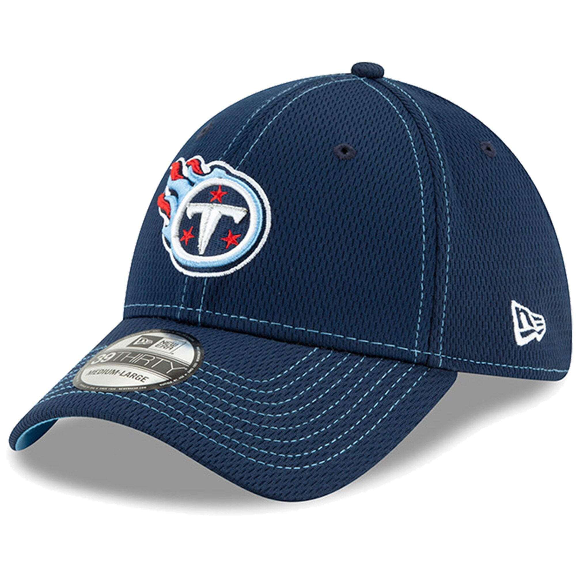 Tennessee Titans New Era NFL 2019 Sideline Road 39THIRTY Stretch-Fit Curve Hat - Navy