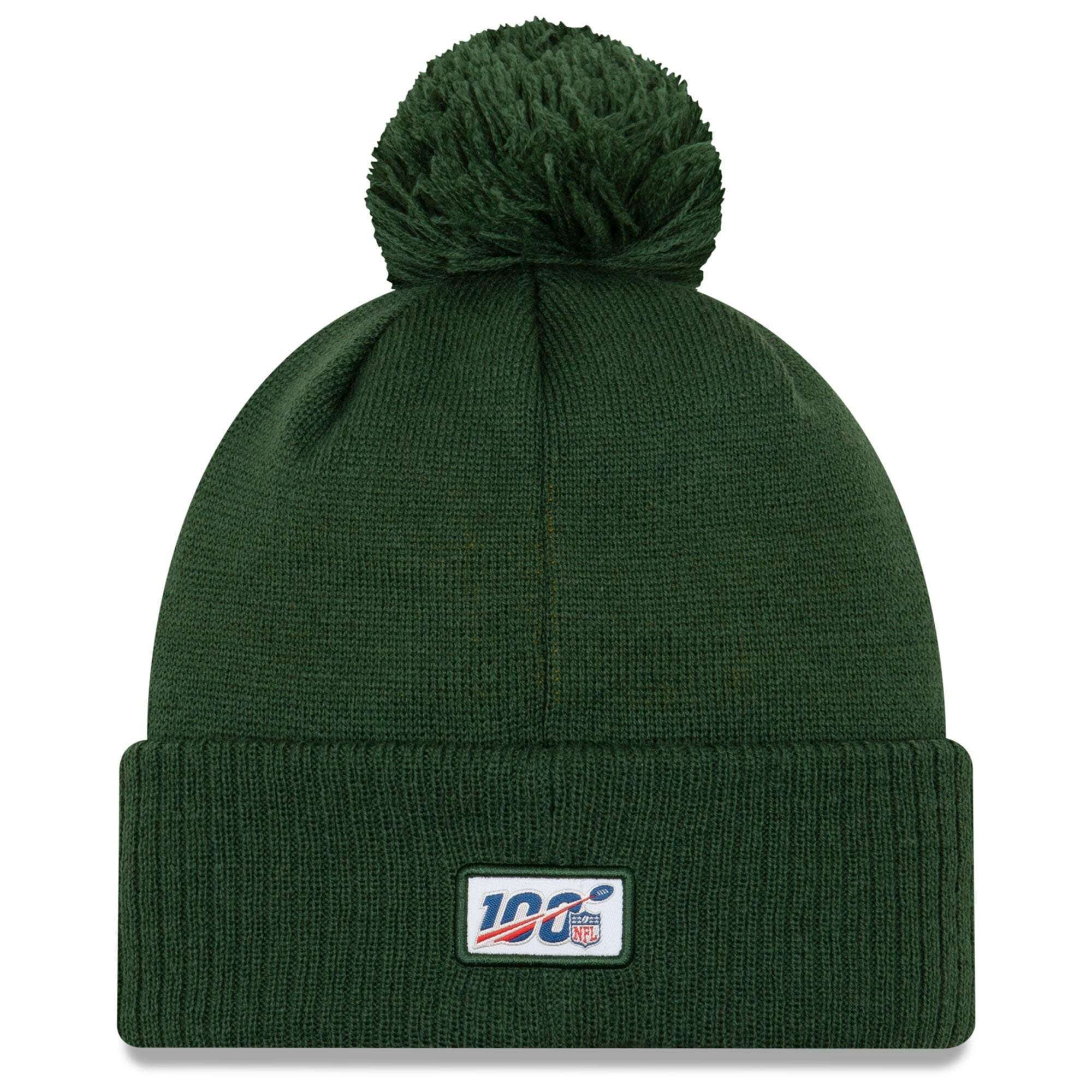 Green Bay Packers New Era NFL 2019 Sideline Road Knit Beanie - Green