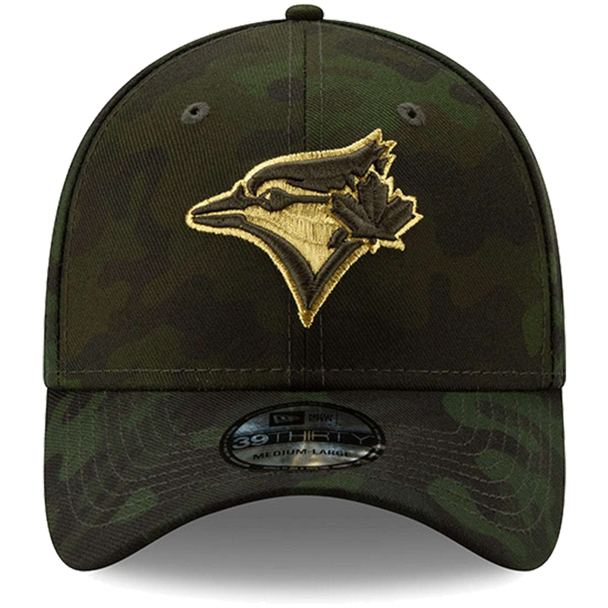 Toronto Blue Jays New Era MLB 2019 Armed Forces 39THIRTY Stretch Fit Curved Hat - Camo