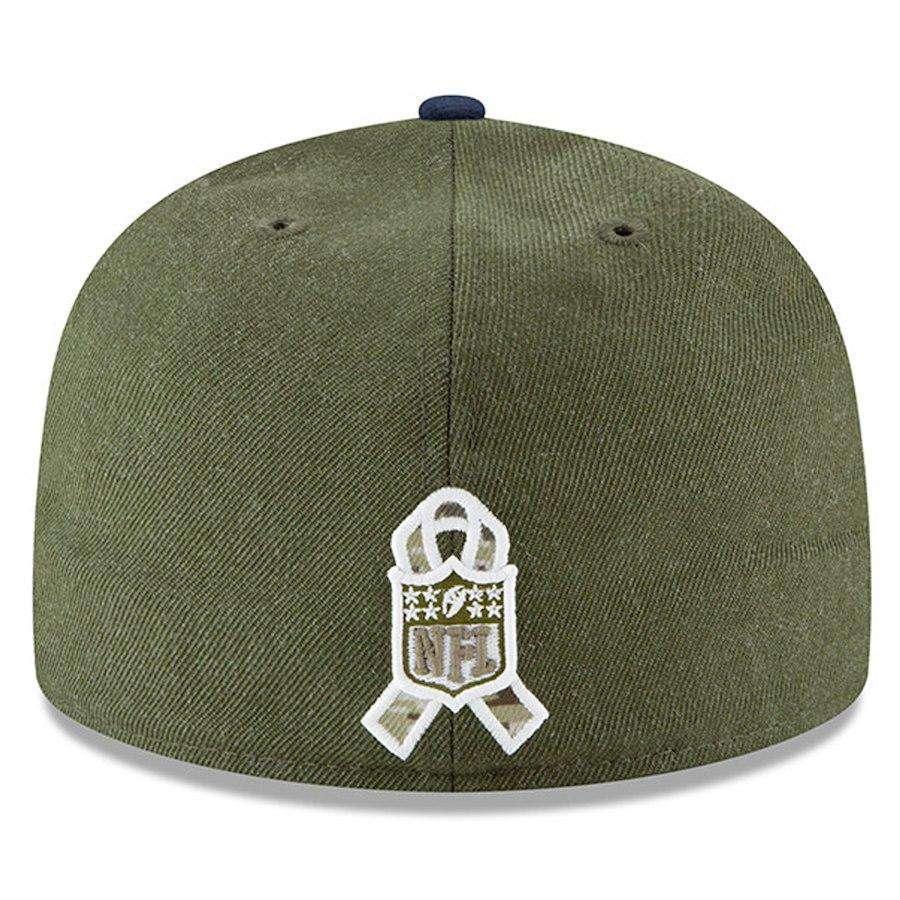 Seattle Seahawks New Era NFL 2018 Salute To Service 59FIFTY Fitted Hat - Olive