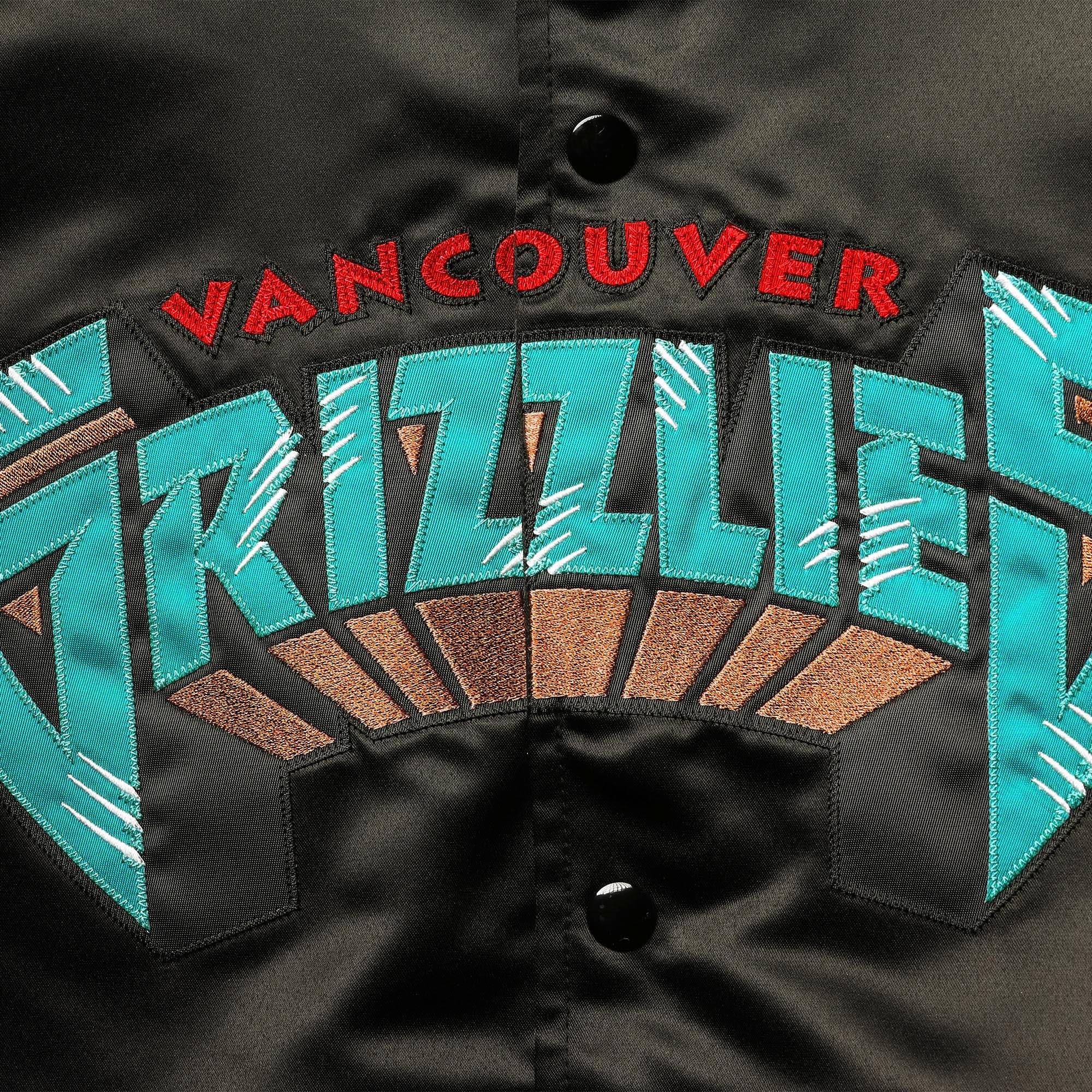 Memphis Grizzlies Mitchell & Ness NBA Lightweight HWC Satin Jacket - Black