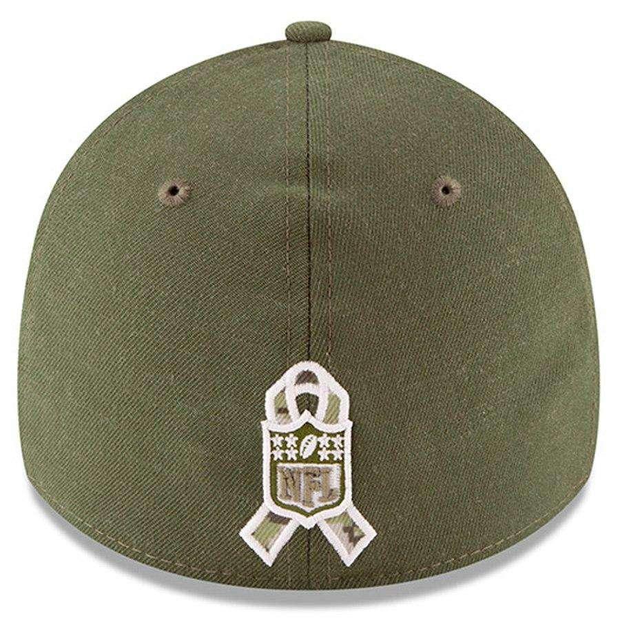 Minnesota Vikings New Era NFL 2018 Salute To Service 39THIRTY Stretch-Fit Curved Hat - Olive