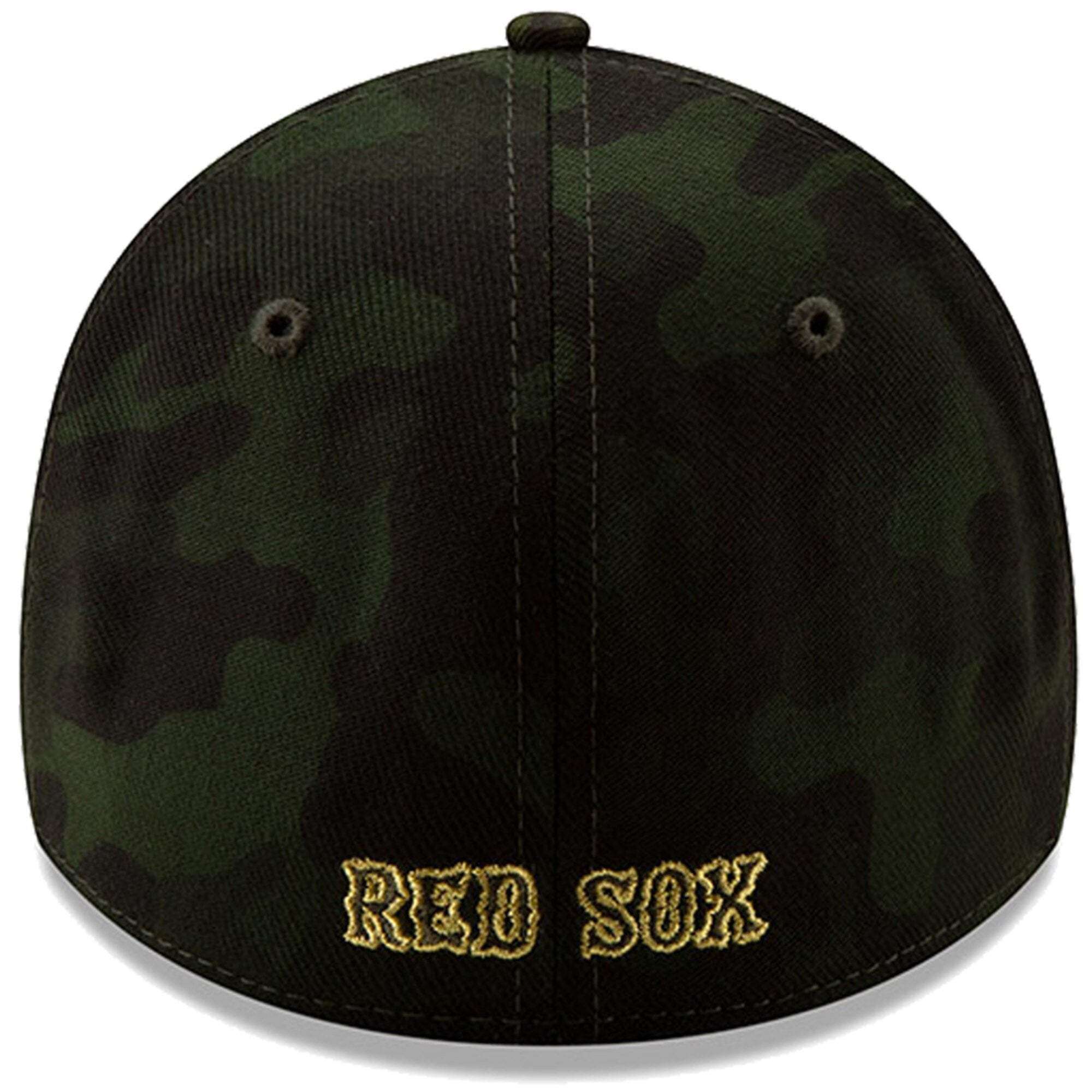 Boston Red Sox New Era MLB 2019 Armed Forces 39THIRTY Stretch Fit Curved Hat - Camo