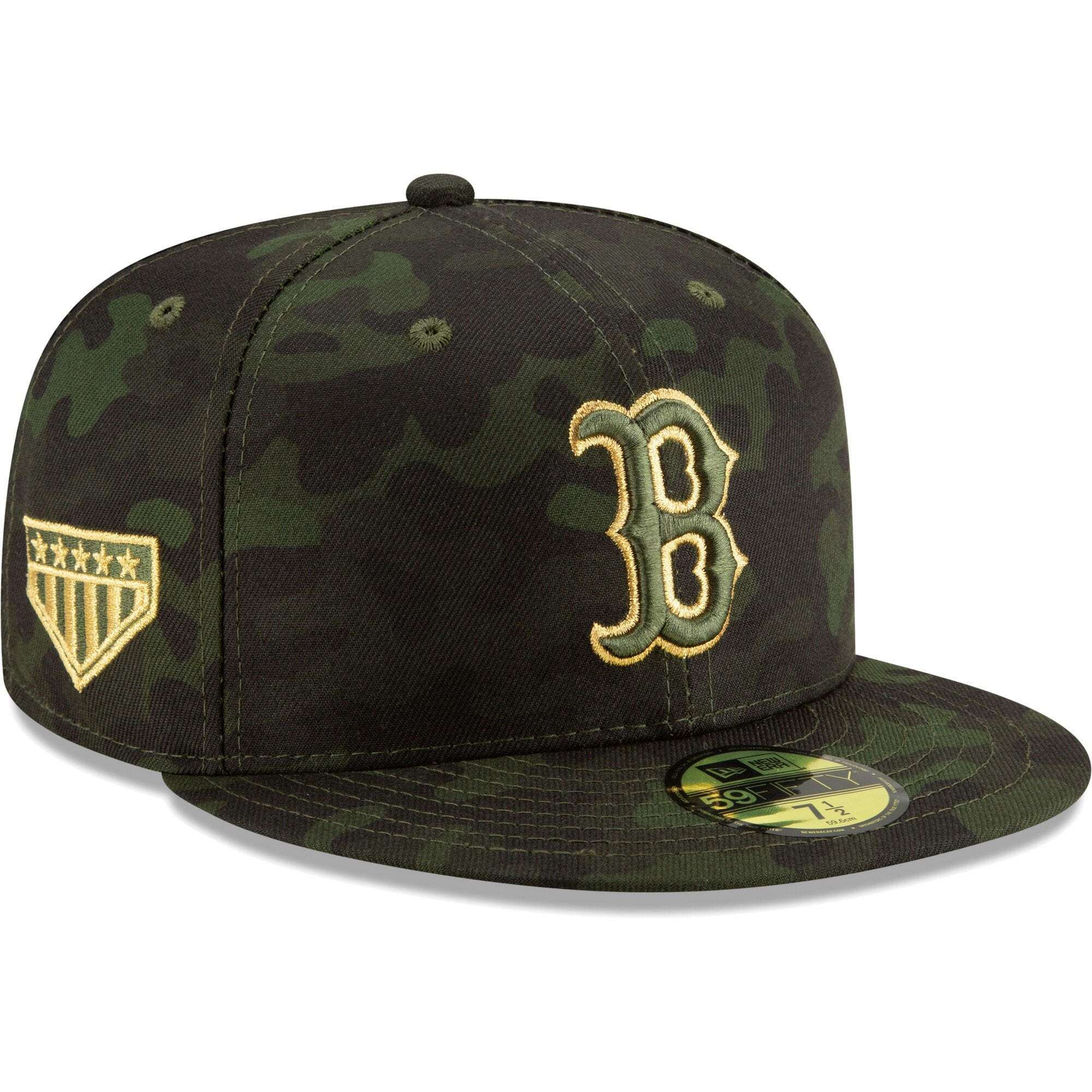 Boston Red Sox New Era MLB 2019 Armed Forces On-Field 59FIFTY Fitted Hat - Camo