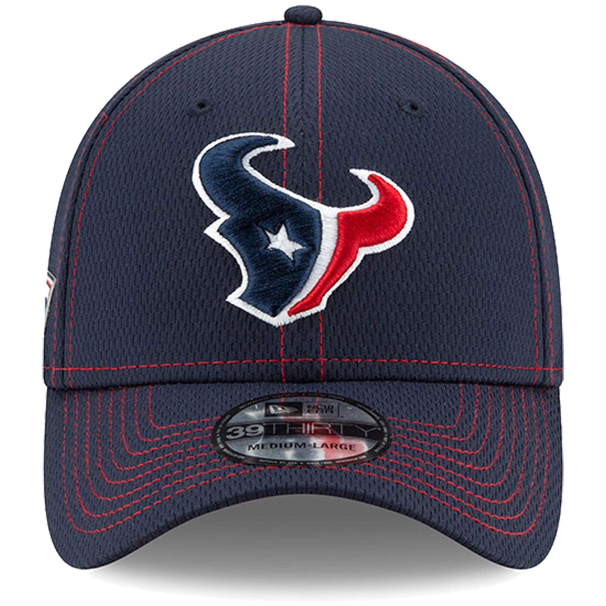 Houston Texans New Era NFL 2019 Sideline Road 39THIRTY Stretch-Fit Curve Hat - Navy