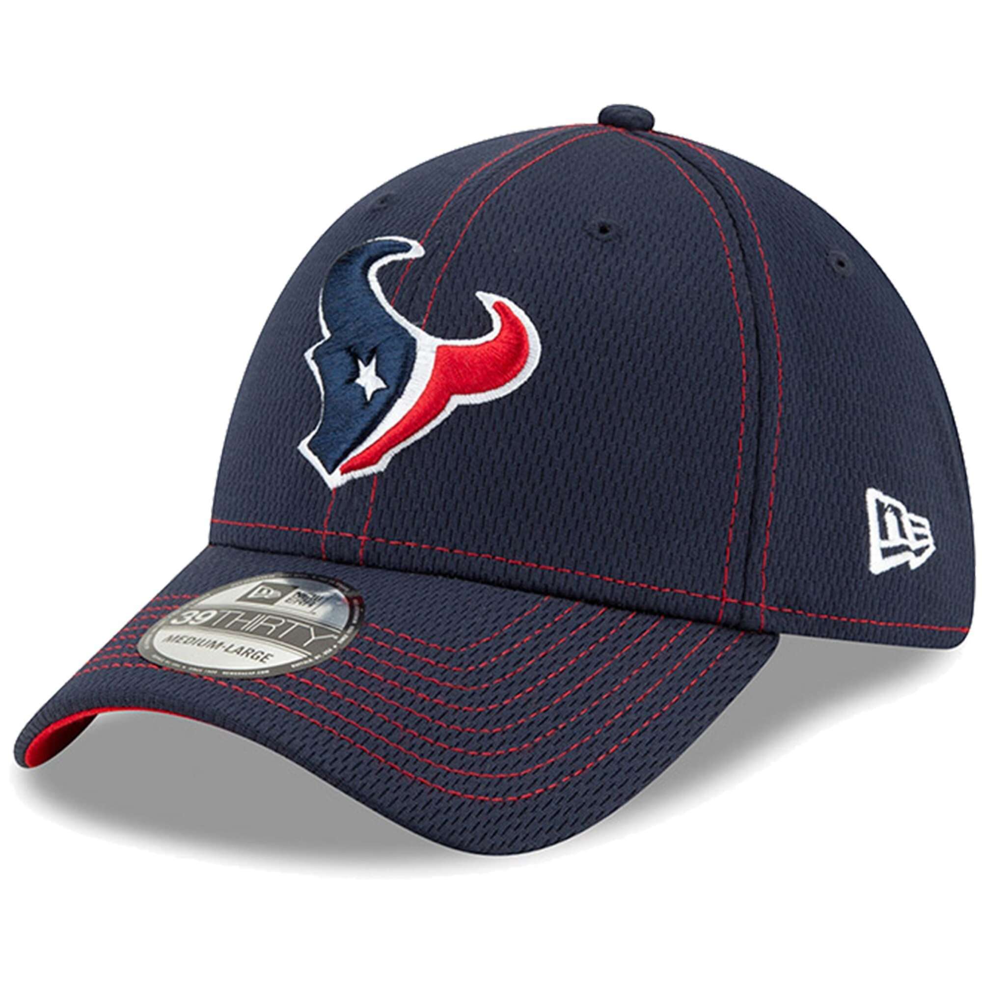 Houston Texans New Era NFL 2019 Sideline Road 39THIRTY Stretch-Fit Curve Hat - Navy