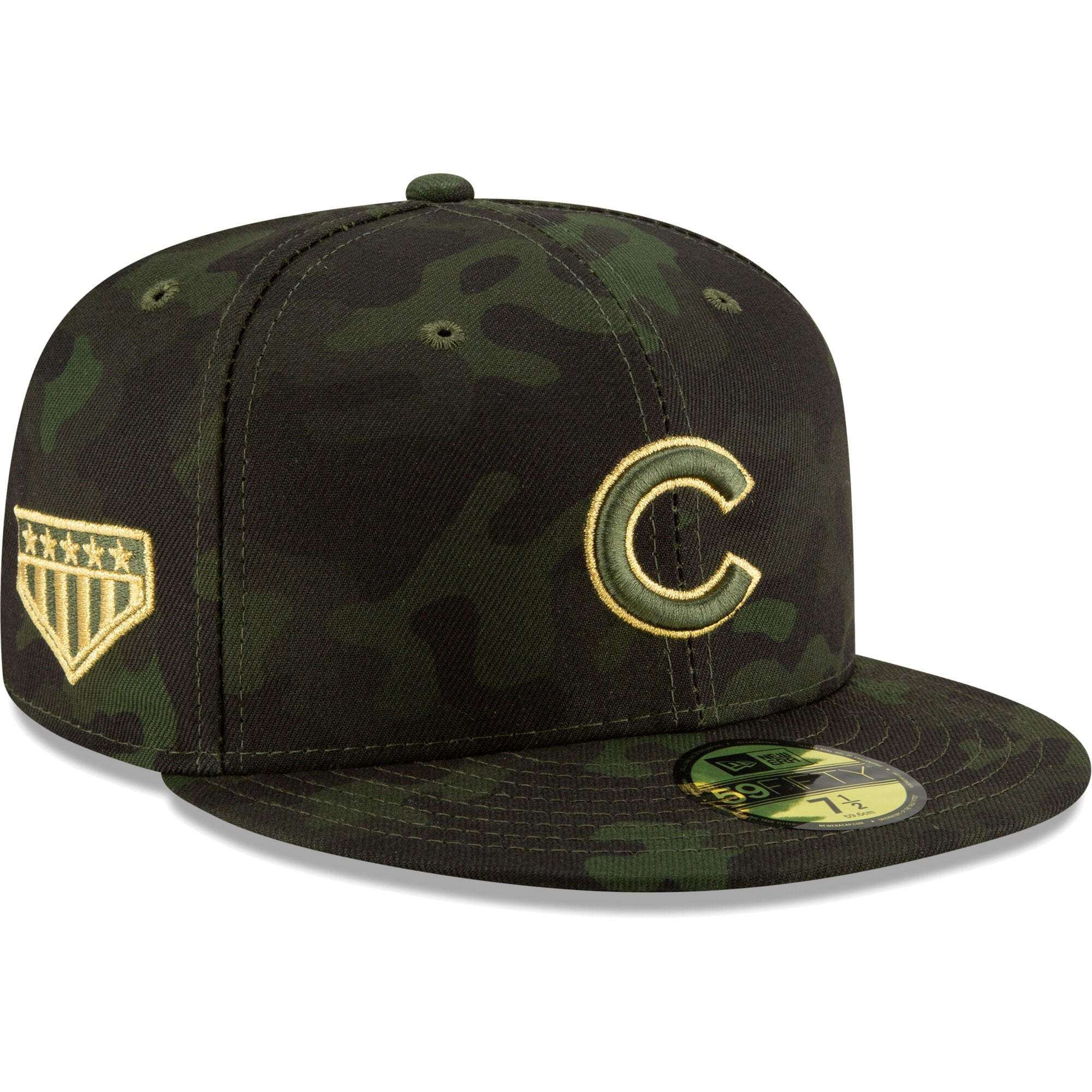Chicago Cubs New Era MLB 2019 Armed Forces On-Field 59FIFTY Fitted Hat - Camo
