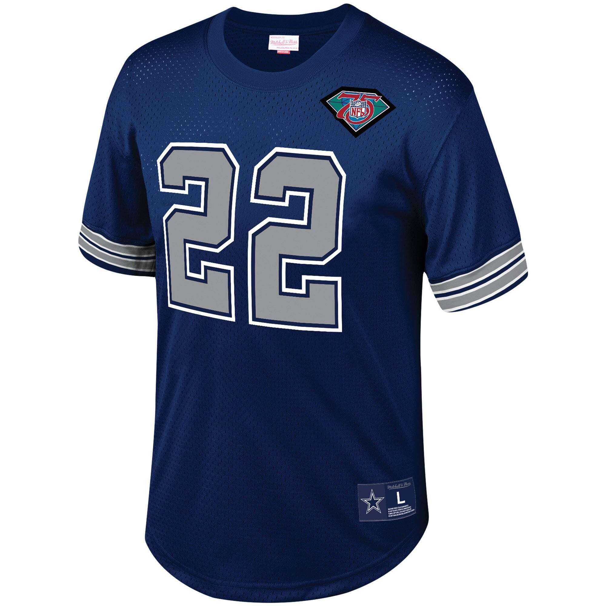 Emmitt Smith Dallas Cowboys Mitchell & Ness NFL Name Number Mesh Crew - Navy
