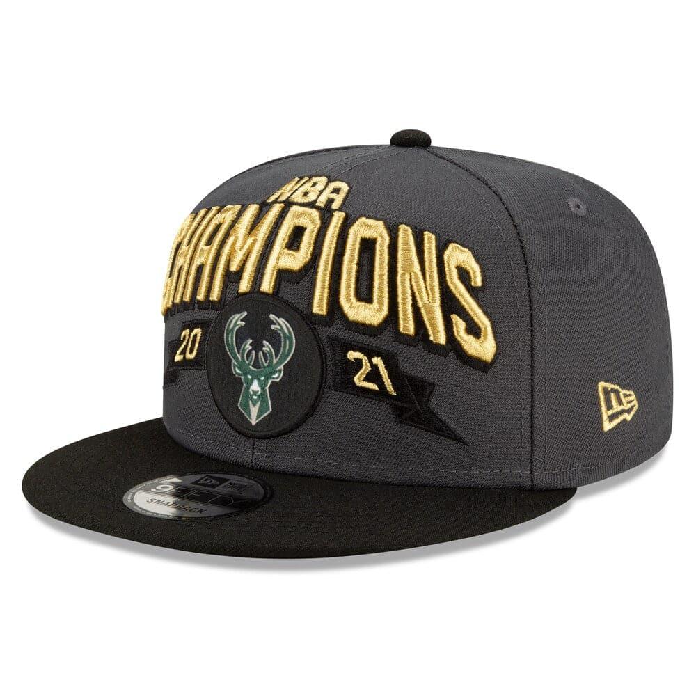 Milwaukee Bucks New Era NBA 2021 Champions 9FIFTY Snapback Hat - Charcoal