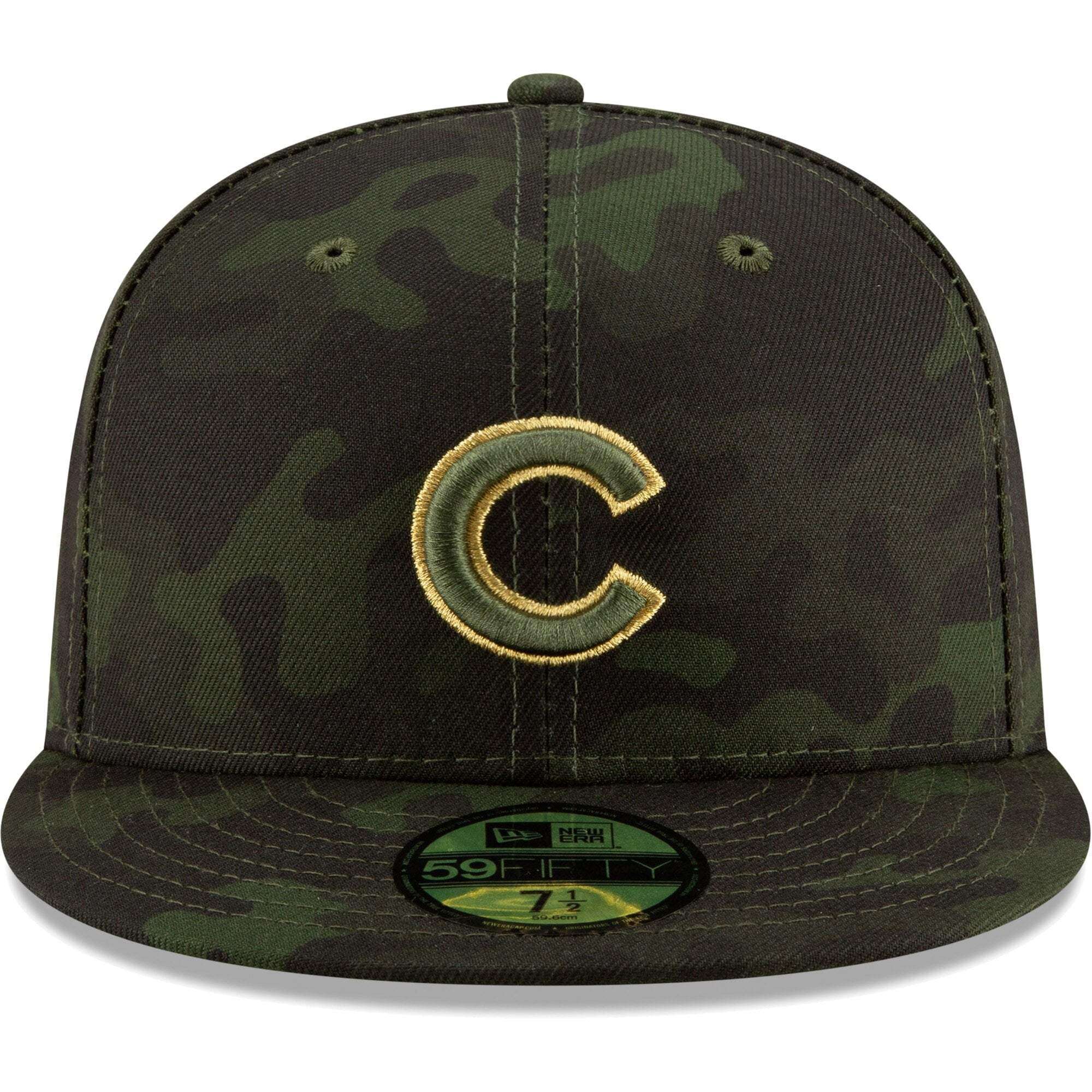Chicago Cubs New Era MLB 2019 Armed Forces On-Field 59FIFTY Fitted Hat - Camo