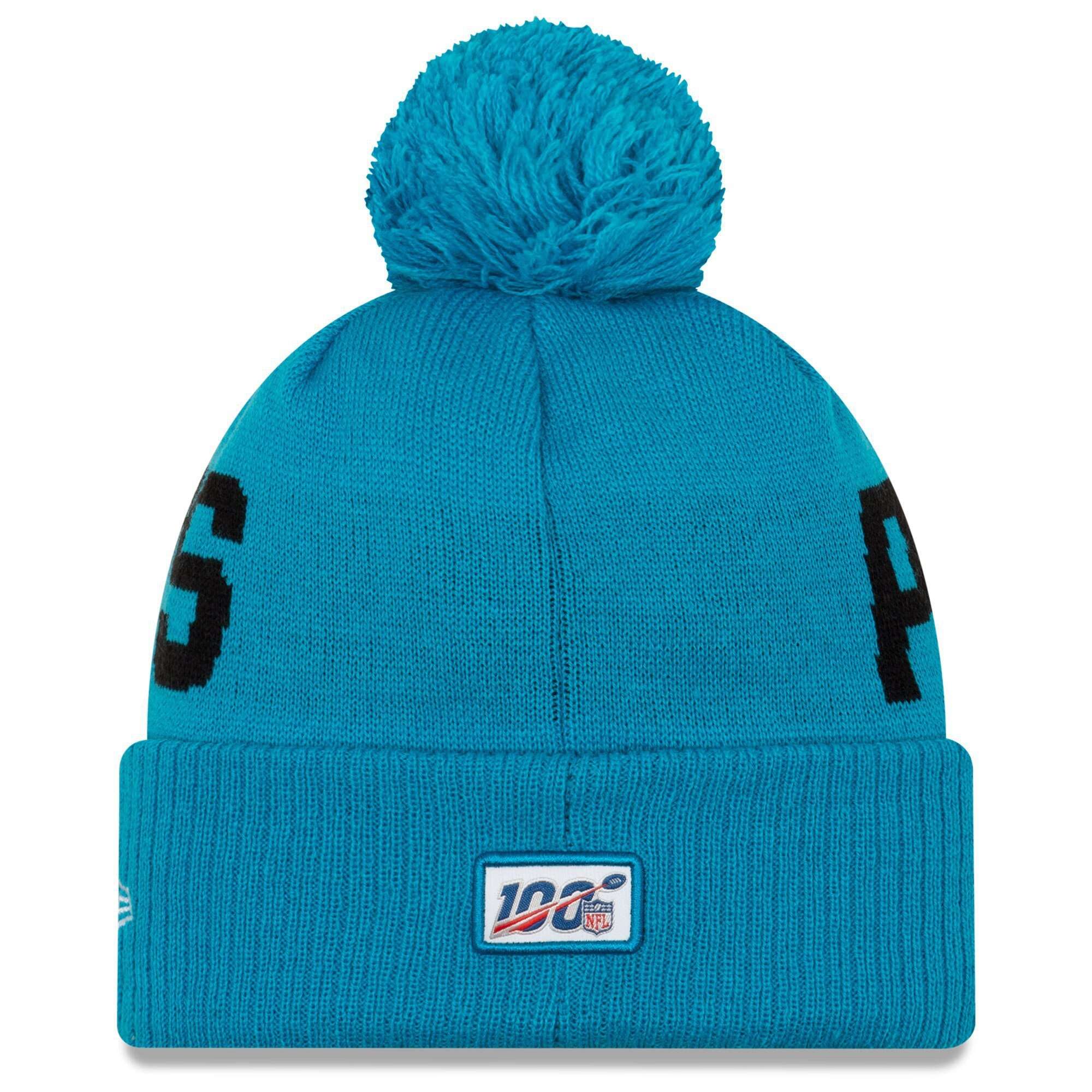 Carolina Panthers New Era NFL 2019 Sideline Road Knit Beanie - Blue