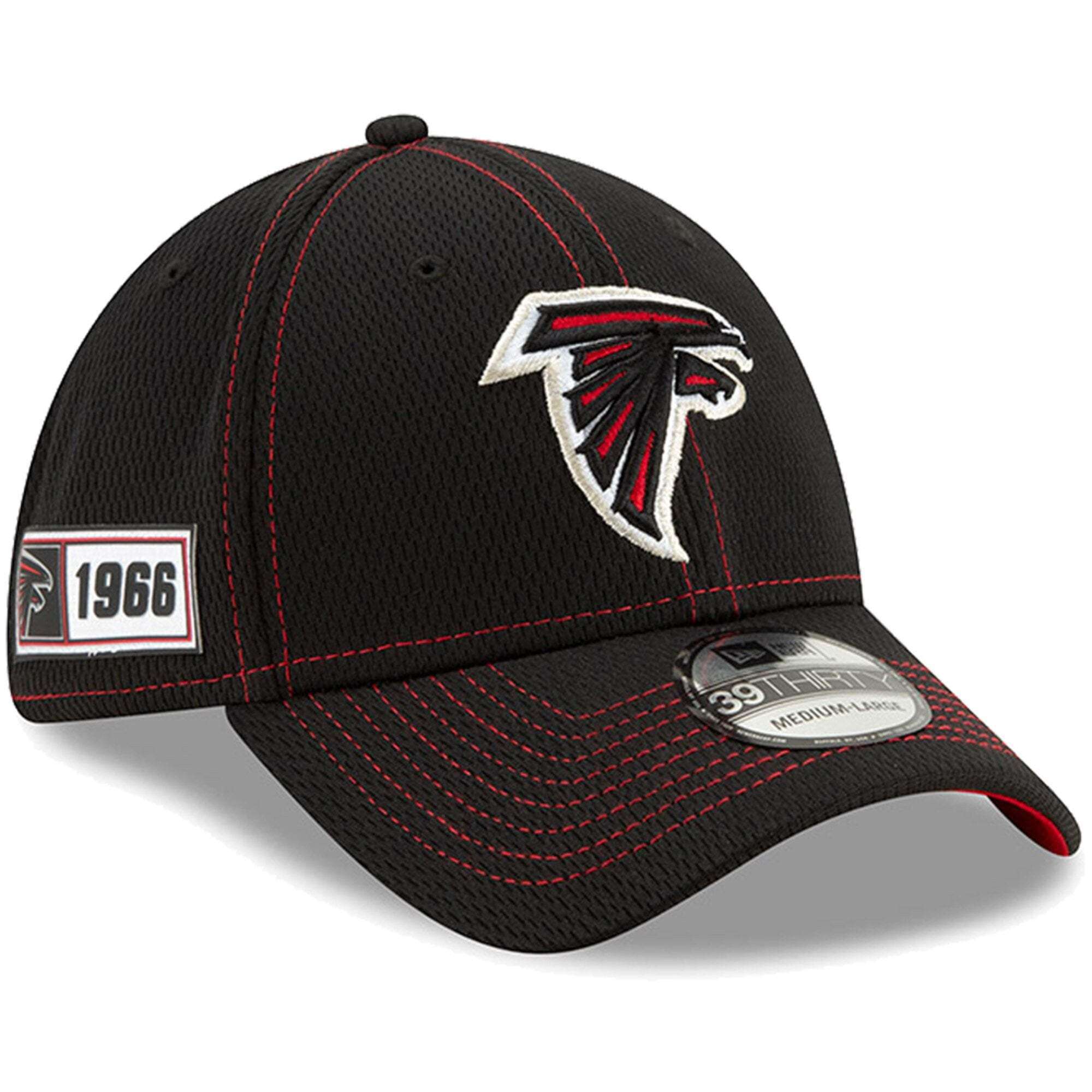 Atlanta Falcons New Era NFL 2019 Sideline Road 39THIRTY Stretch-Fit Curve Hat - Black