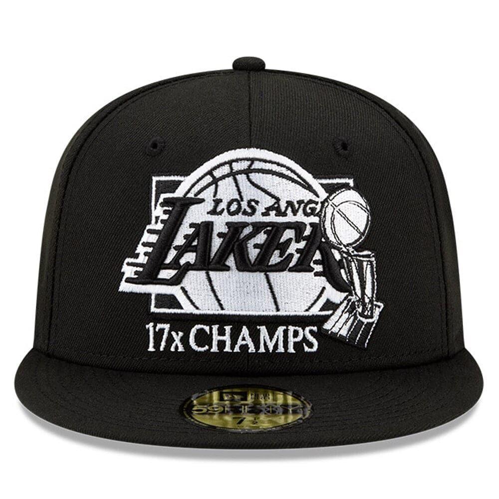 Los Angeles Lakers New Era NBA 17 x Champs 59FIFTY Fitted Hat - Black