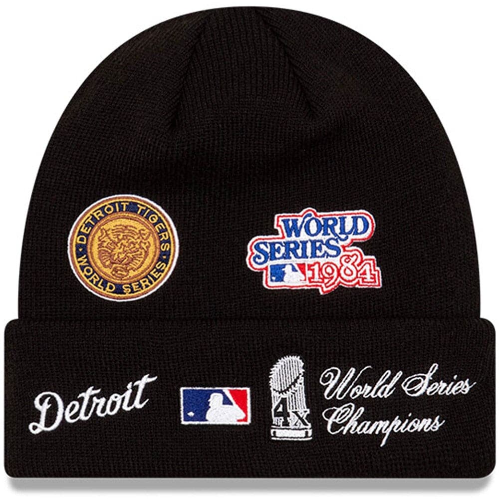 Detroit Tigers New Era MLB All Over Champions Cuffed Knit Beanie - Black