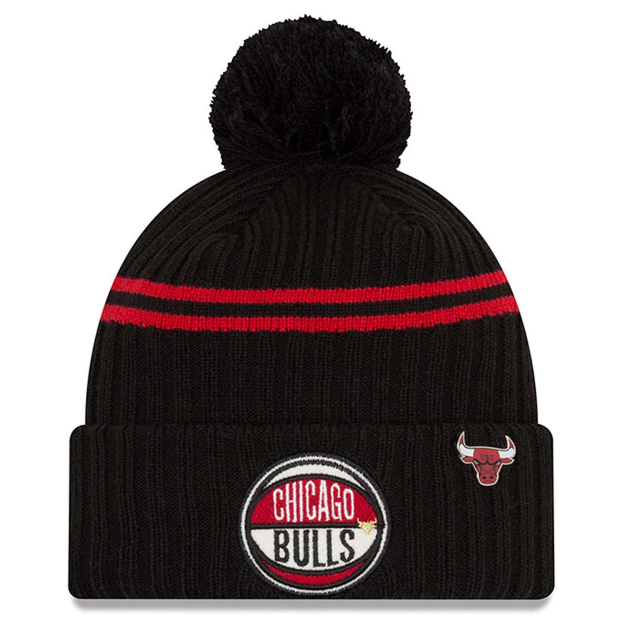 Chicago Bulls New Era NBA Draft Night Knit Beanie w/Pin - Black