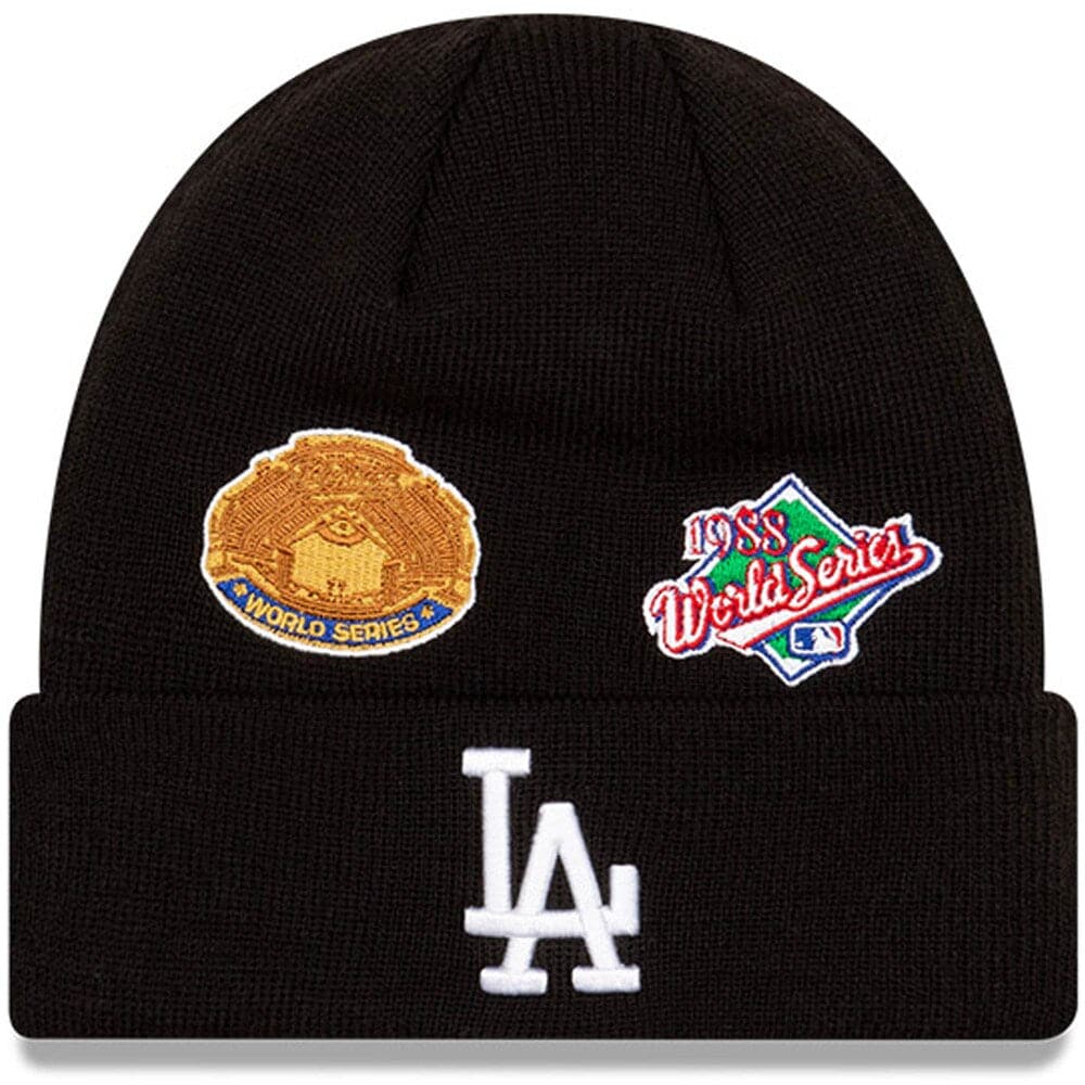 Los Angeles Dodgers New Era MLB All Over Champions Cuffed Knit Beanie - Black