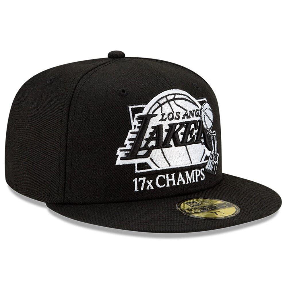 Los Angeles Lakers New Era NBA 17 x Champs 59FIFTY Fitted Hat - Black