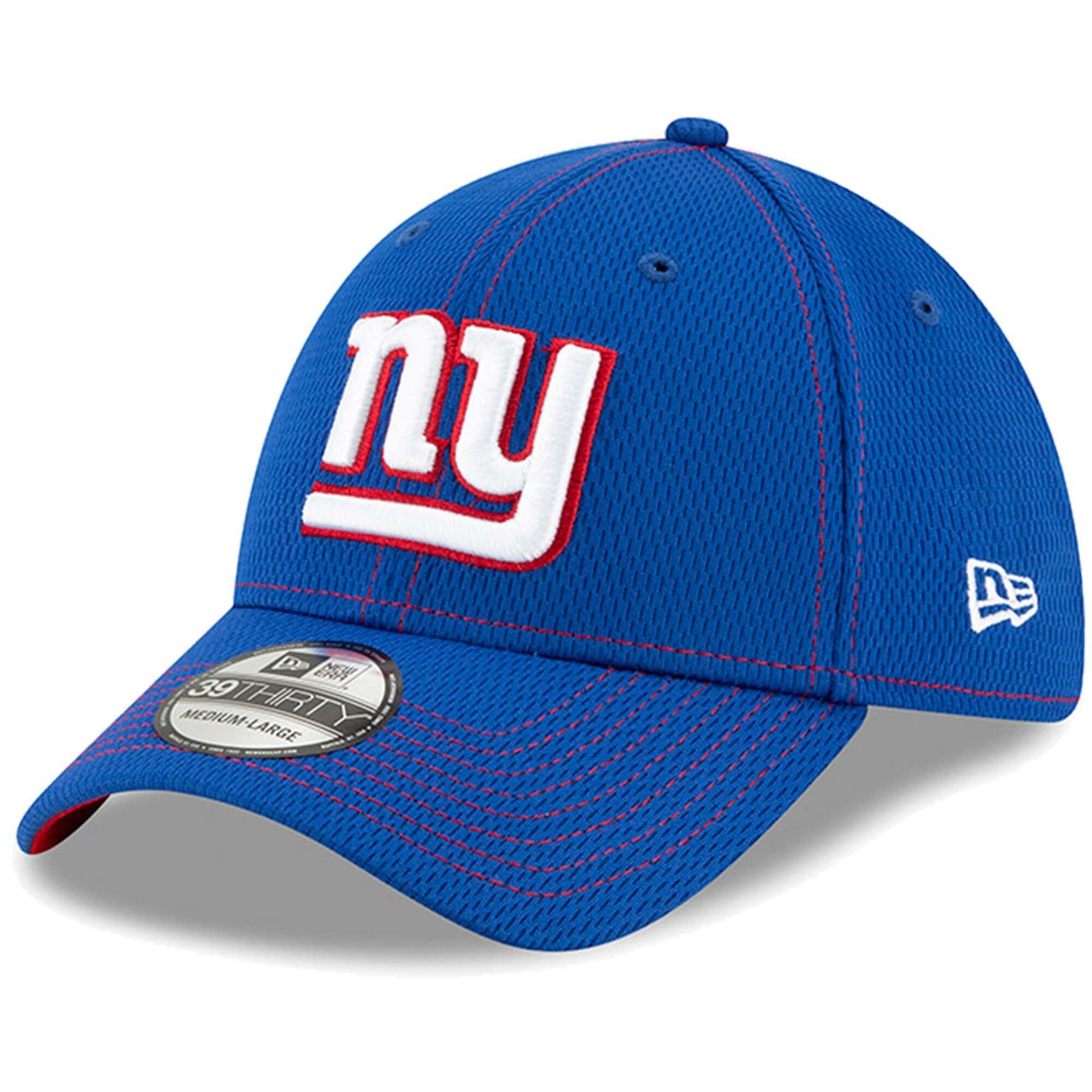 New York Giants New Era NFL 2019 Sideline Road 39THIRTY Stretch-Fit Curve Hat - Blue