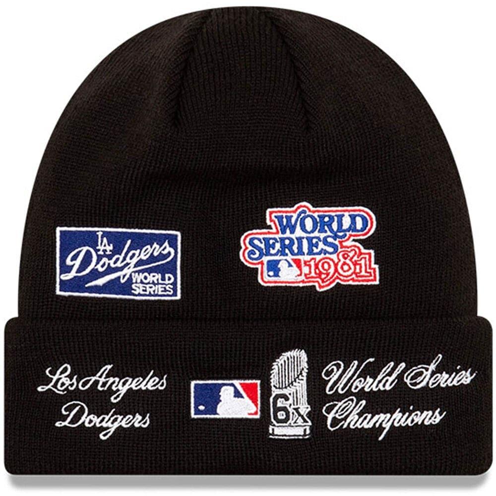 Los Angeles Dodgers New Era MLB All Over Champions Cuffed Knit Beanie - Black