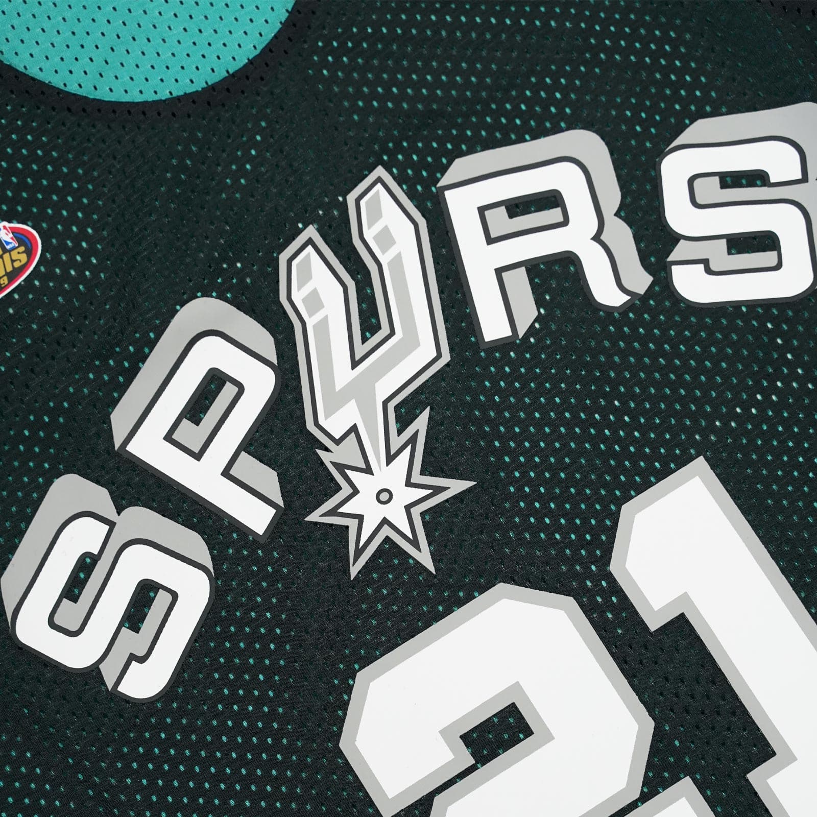 Mitchell And Ness T-Shirts Tim Duncan San Antonio Spurs Mitchell & Ness NBA Reversible Mesh Tank - Black/Teal