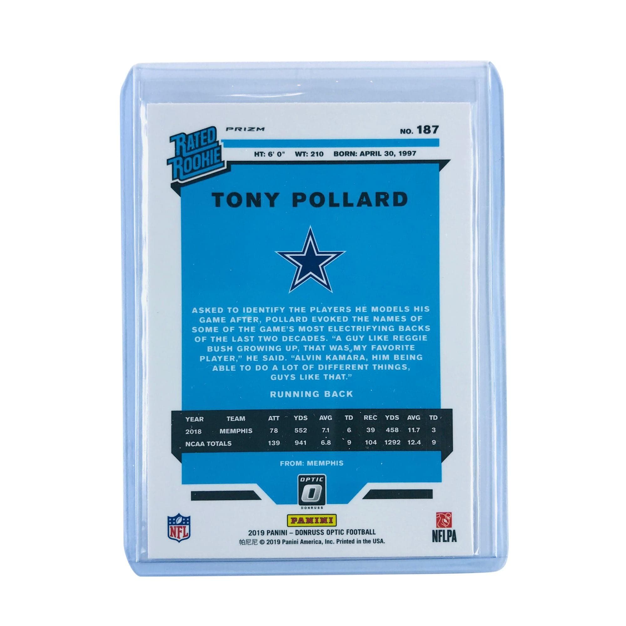 Panini Cards Tony Pollard Dallas Cowboys 2019 Panini Optic NFL Pink Rookie 187 Card