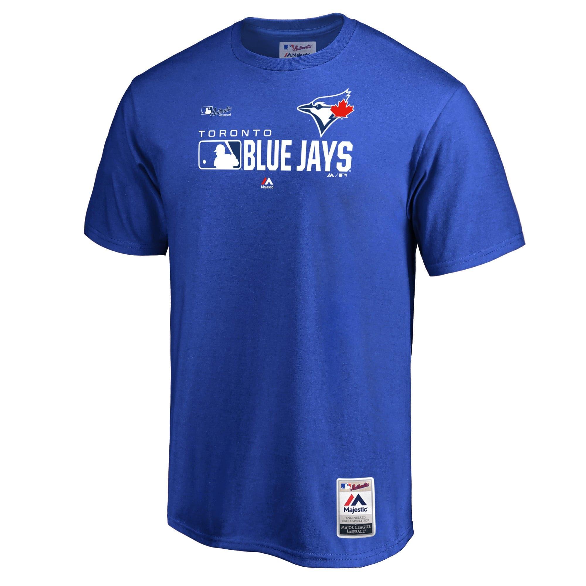 Majestic Athletic T-Shirts Toronto Blue Jays Majestic MLB AC On-Field Distinction T-Shirt - Blue