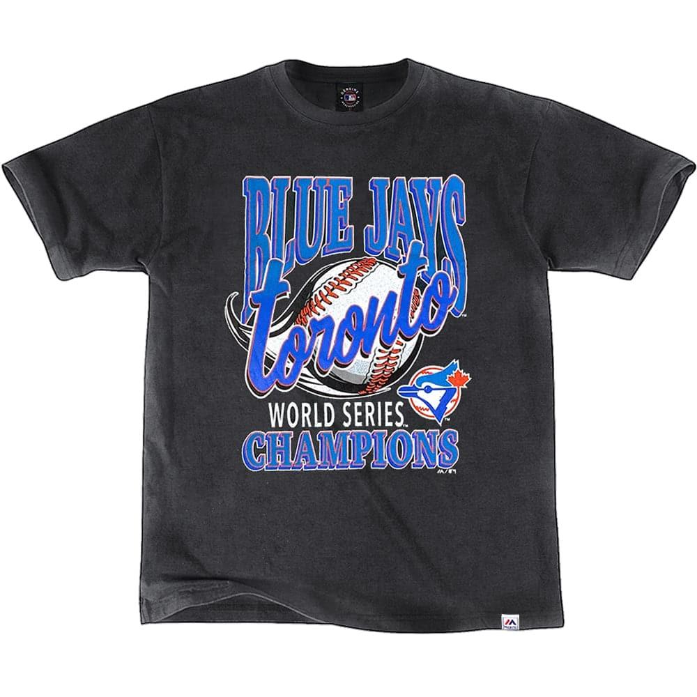 Majestic Athletic T-Shirts Toronto Blue Jays Majestic MLB Vintage Wash Champions T-Shirt - Black