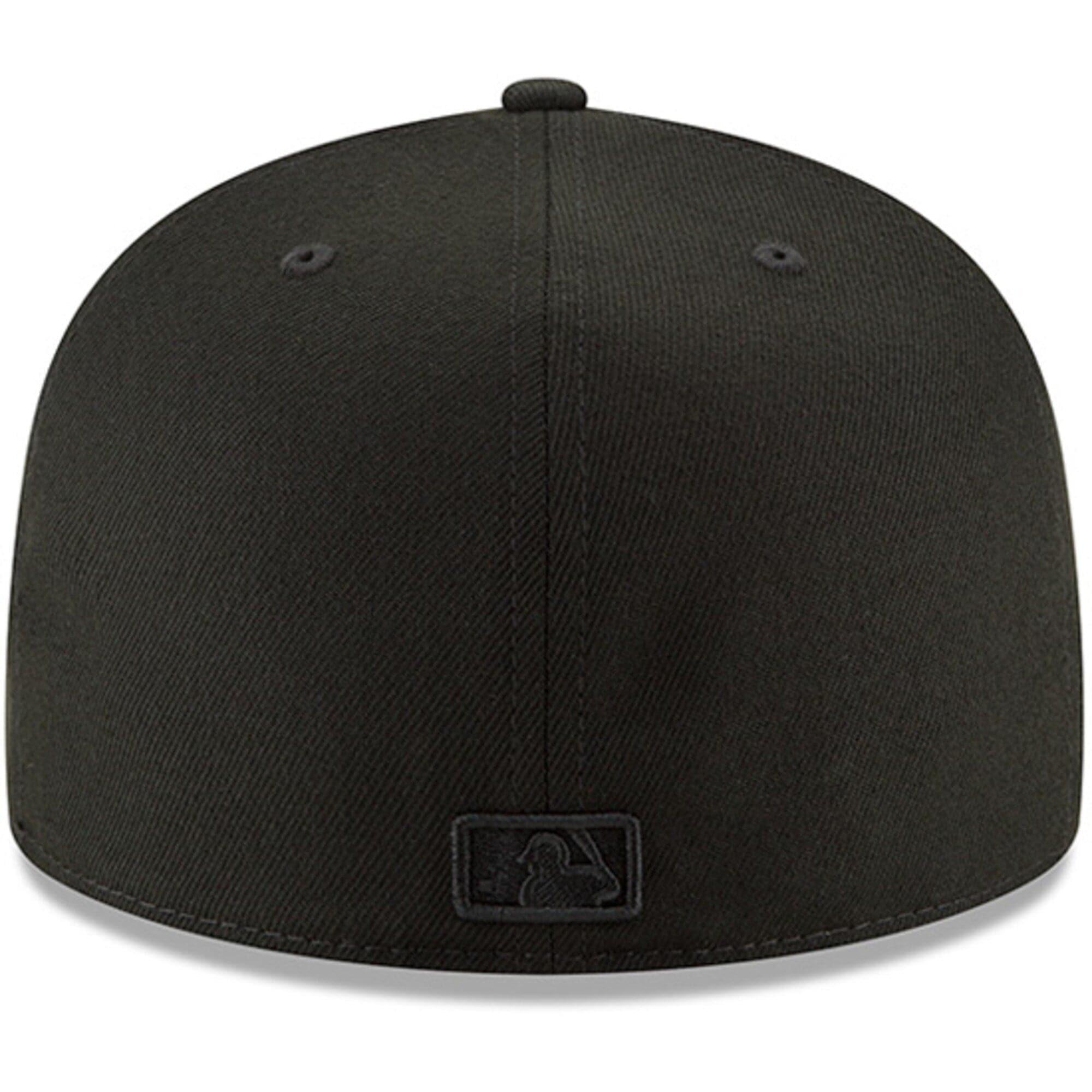 New Era Caps Toronto Blue Jays New Era MLB Black On Black 59FIFTY Fitted Hat - Black