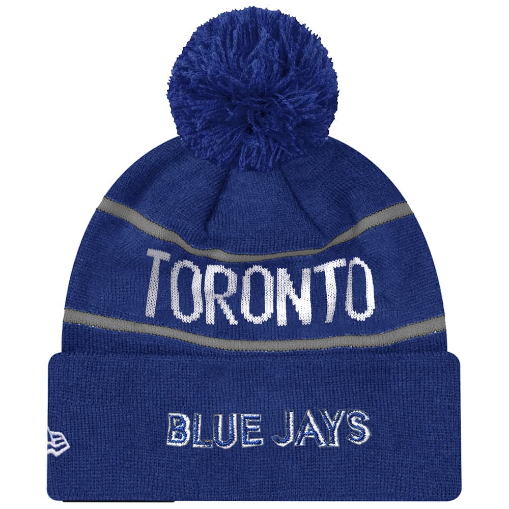 New Era Beanies Toronto Blue Jays New Era MLB Grey Stripe Knit Beanie - Blue