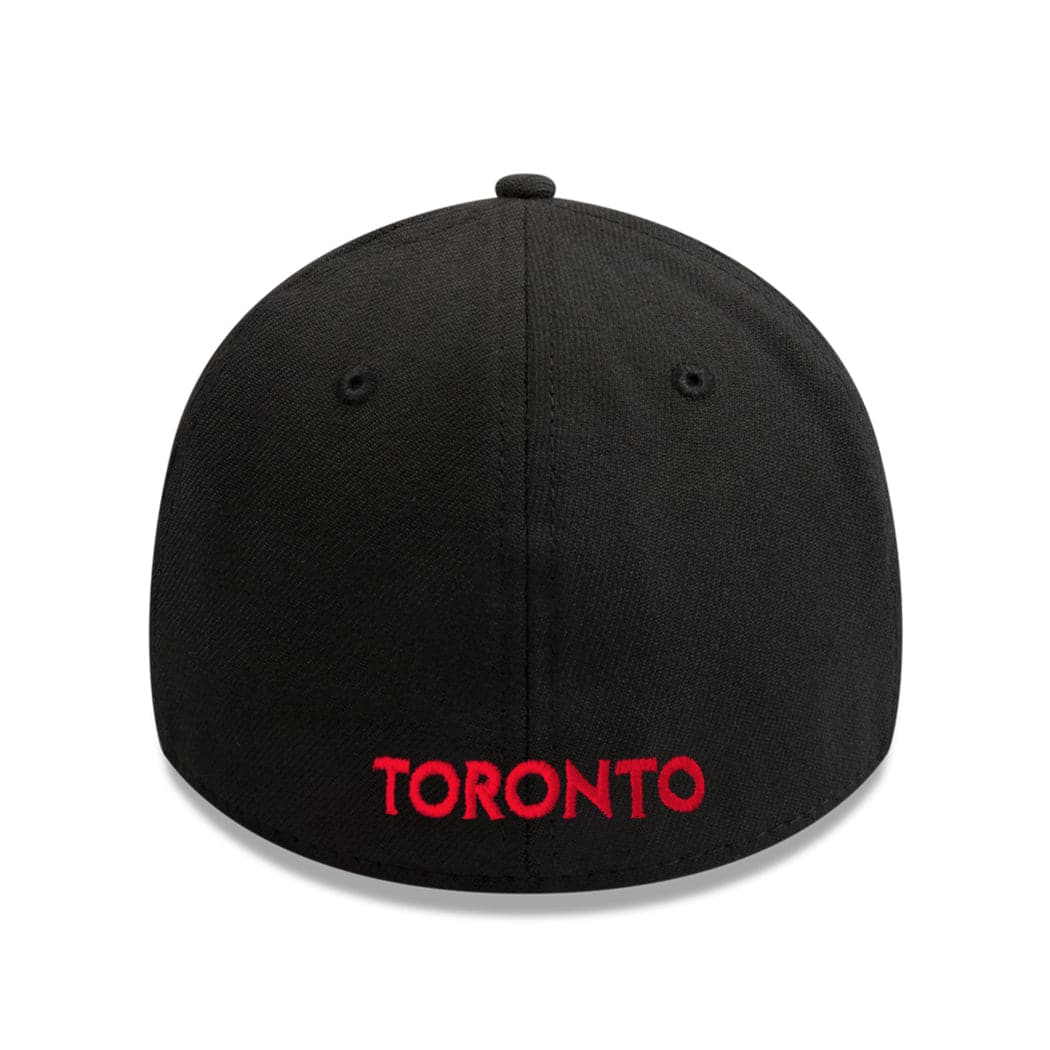 New Era Caps Toronto Blue Jays New Era MLB Outline Pop 39THIRTY Flex Fit Curve Hat - Black